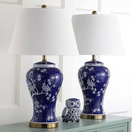 Safavieh Lighting Collection Spring Blossom Multi Floral 29-inch Table Lamp (Set of 2), Multicolor