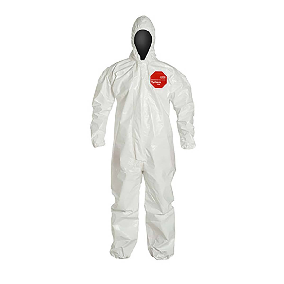 Dupont Tychem 4000, Coverall, Zipper Front, Hood, Elastic Wrist and Ankle