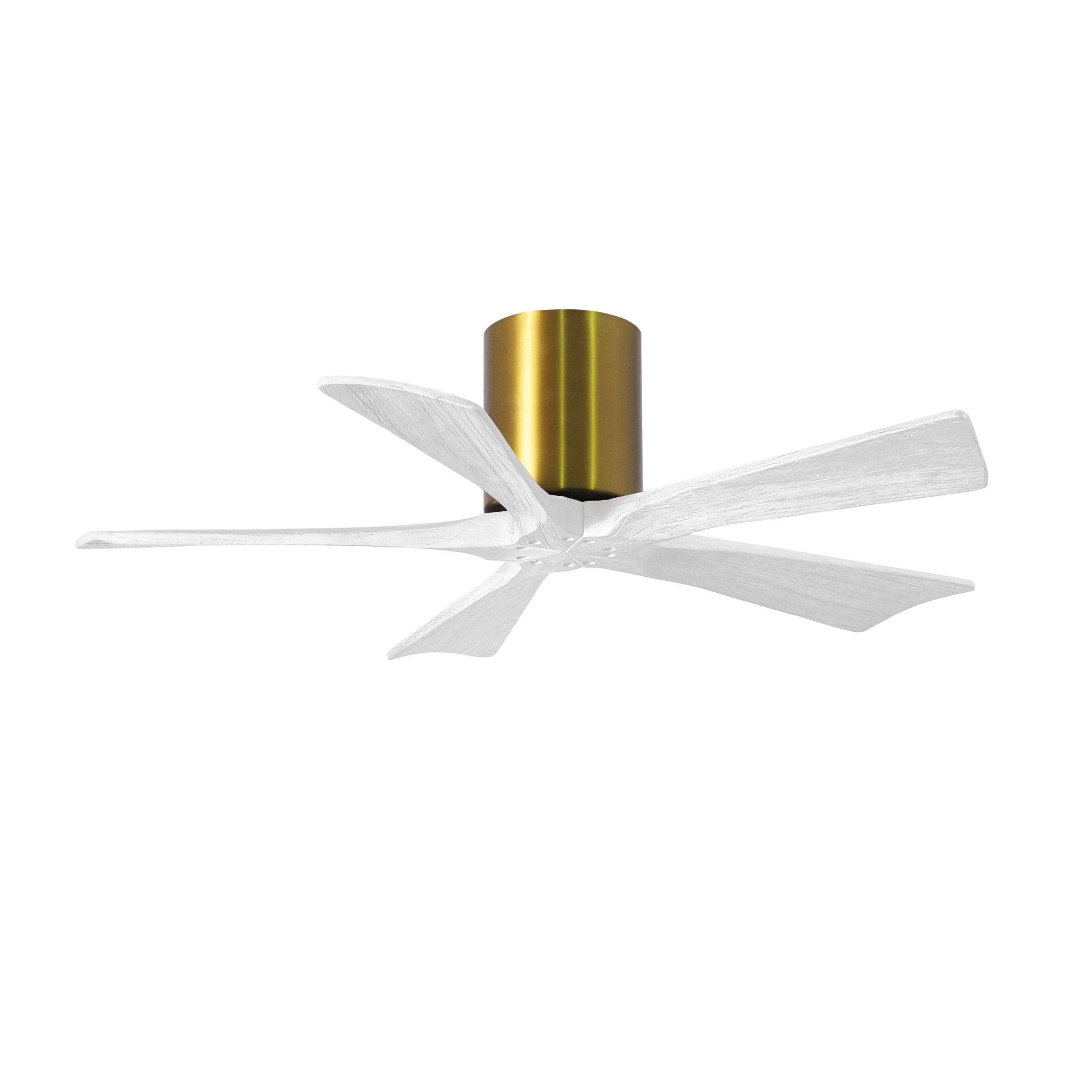 Irene Hugger Ceiling Fan by Matthews Fan Company, Brushed Brass, IR5H-BRBR-MWH-42