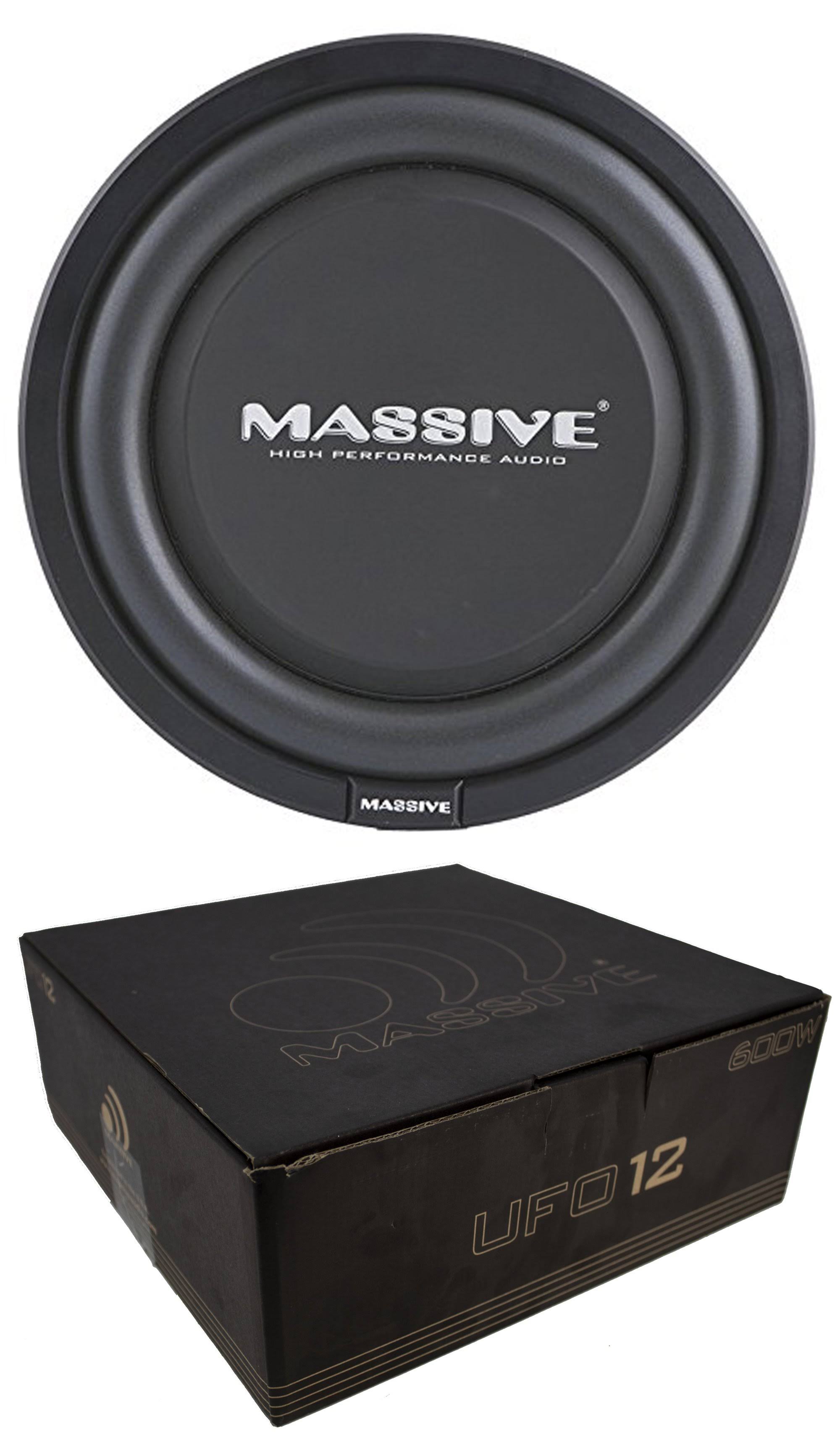 Massive Audio UFO12 12 inch Shallow Sub Subwoofer 600 Watt Dual 4 Ohm