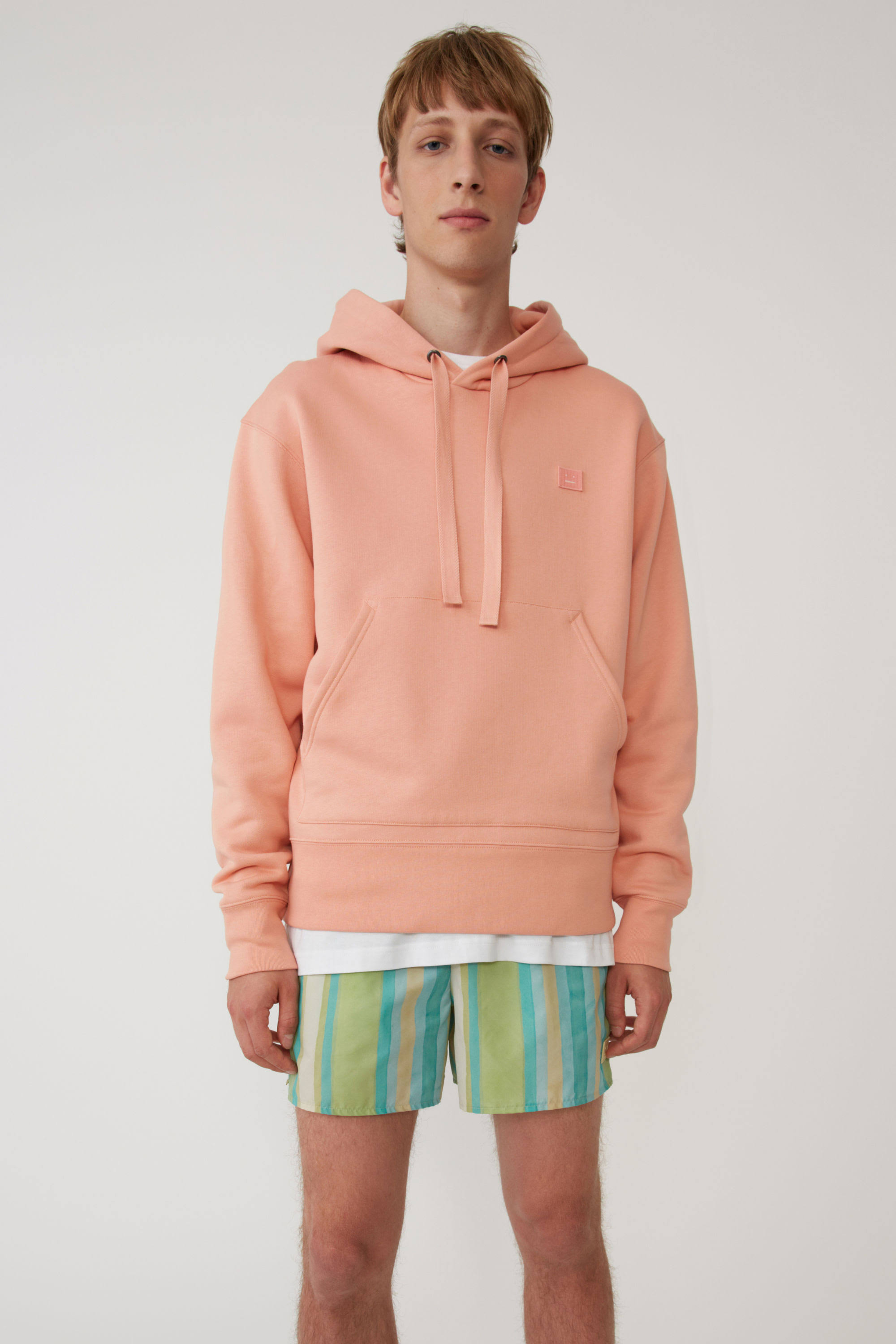 Acne Studios Ferris Face Pale Pink Hooded Sweatshirt