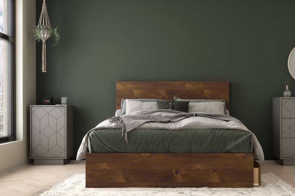 Daytona 3 Piece Full Size Bedroom Set in Truffle and Greige - Nexera 402812