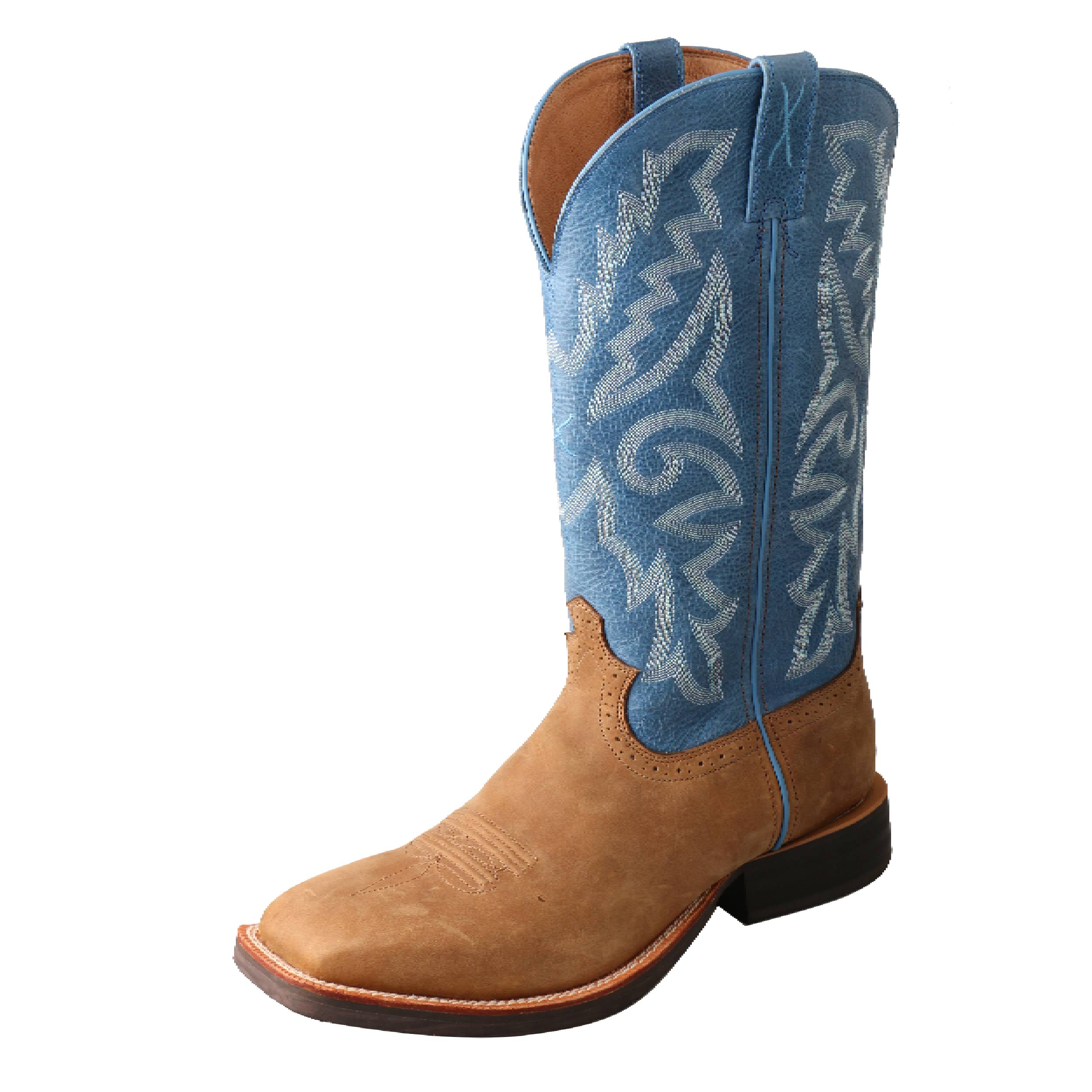 Twisted x Men's MRS0062 Ruff Stock Cowboy Boot, Tan/Sky Blue Leather