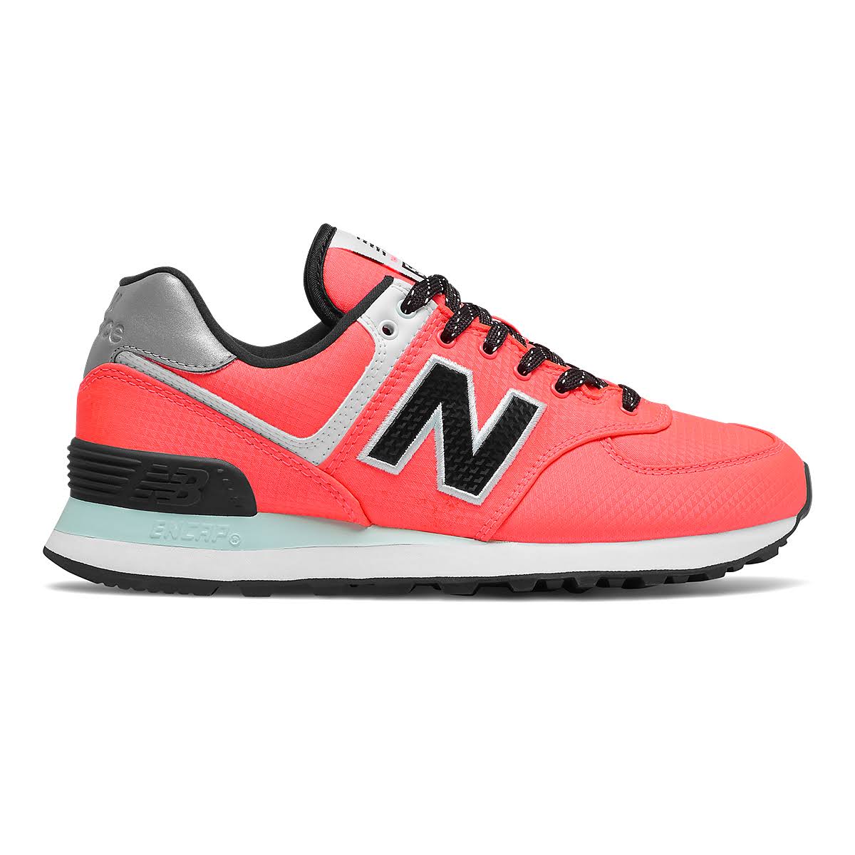 New Balance Women's 574 Shoes Vivid Coral/White 6