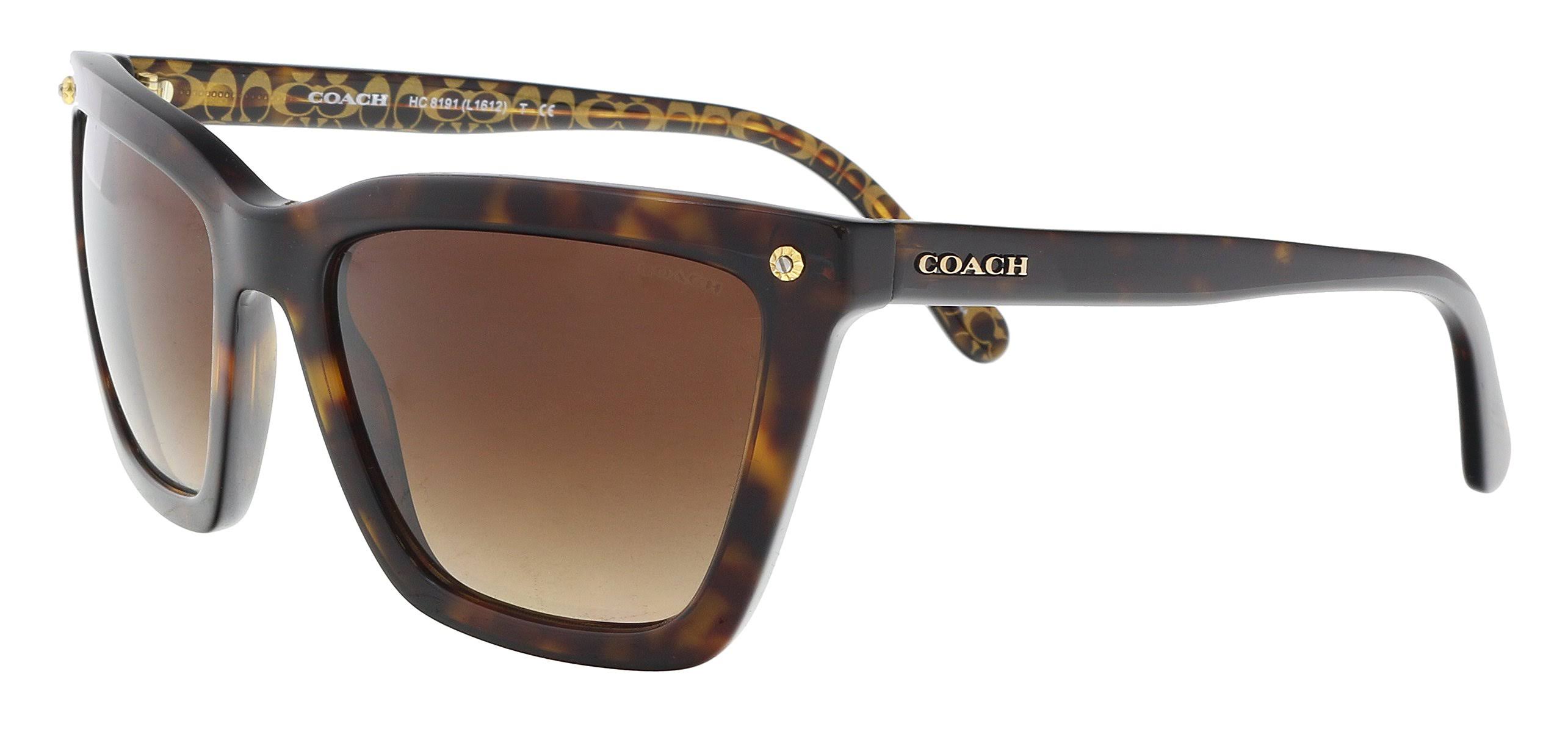 Coach HC8191 539413 Dark Tort/Dark Tort Gold Square Sunglasses