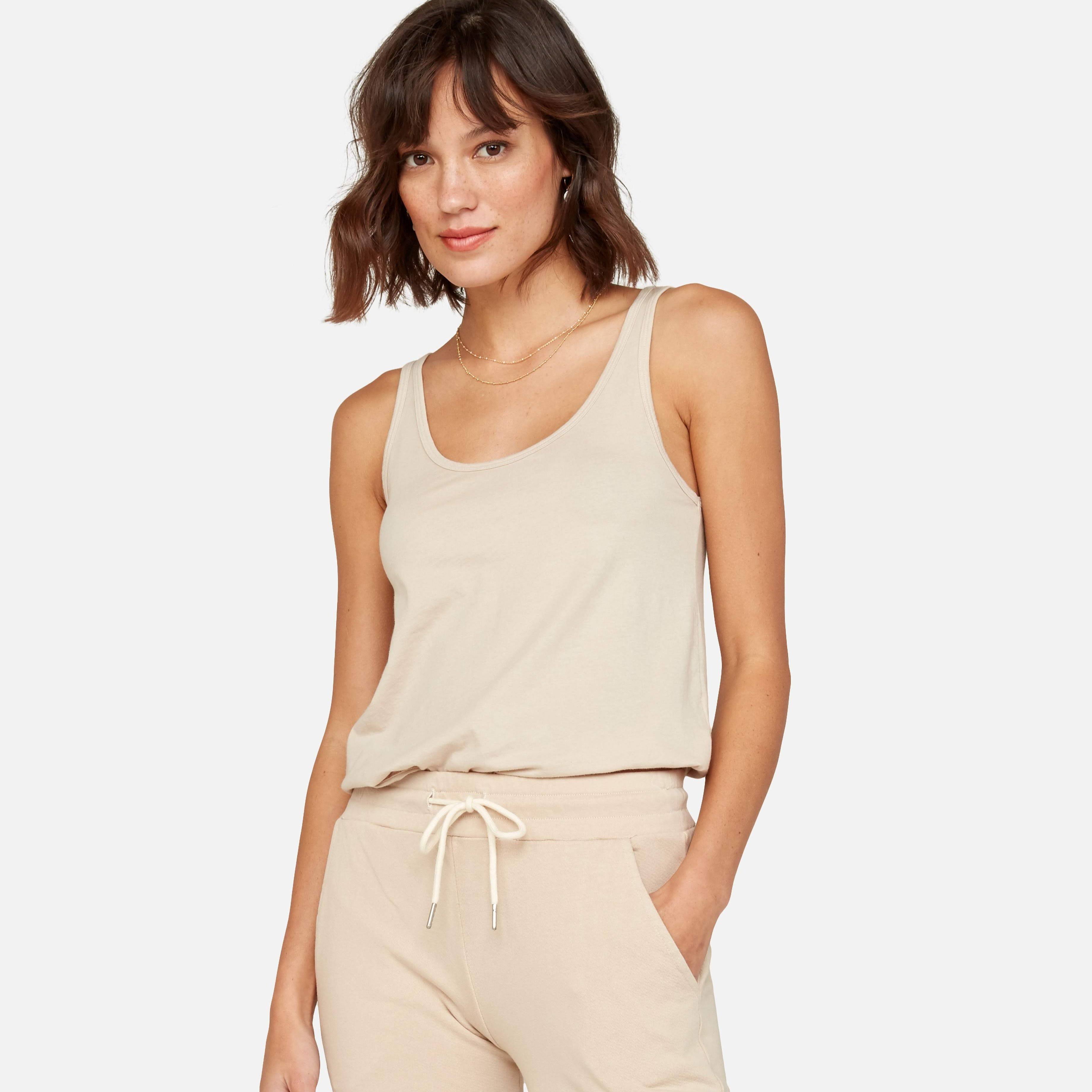 Organic Cotton Layering Tank Latte / S