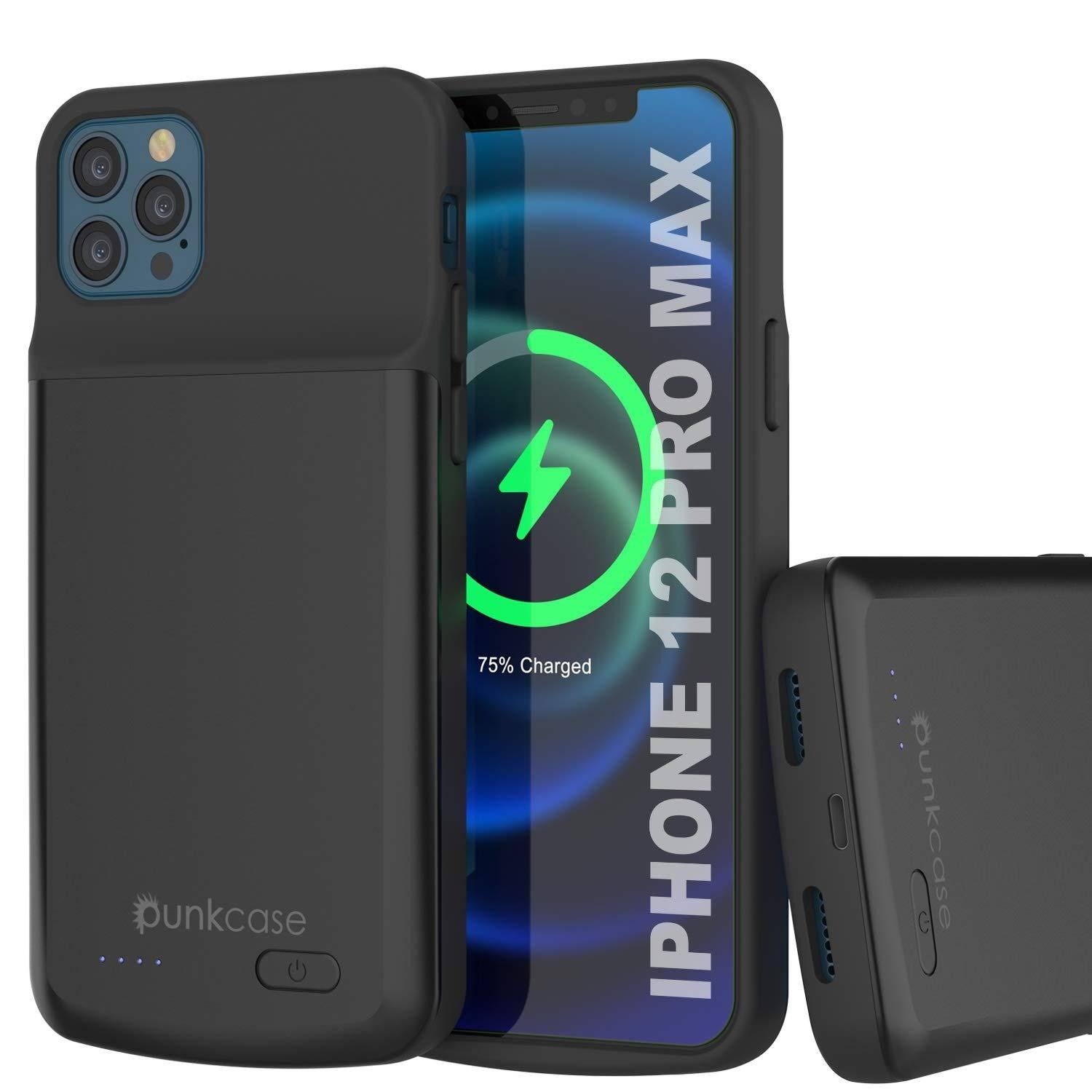 Punkcase PunkJuice Designed for iPhone 12 Pro Max Battery Case, 4800mAh Fast Charging Power Bank w/Screen Protector | IntelSwitc
