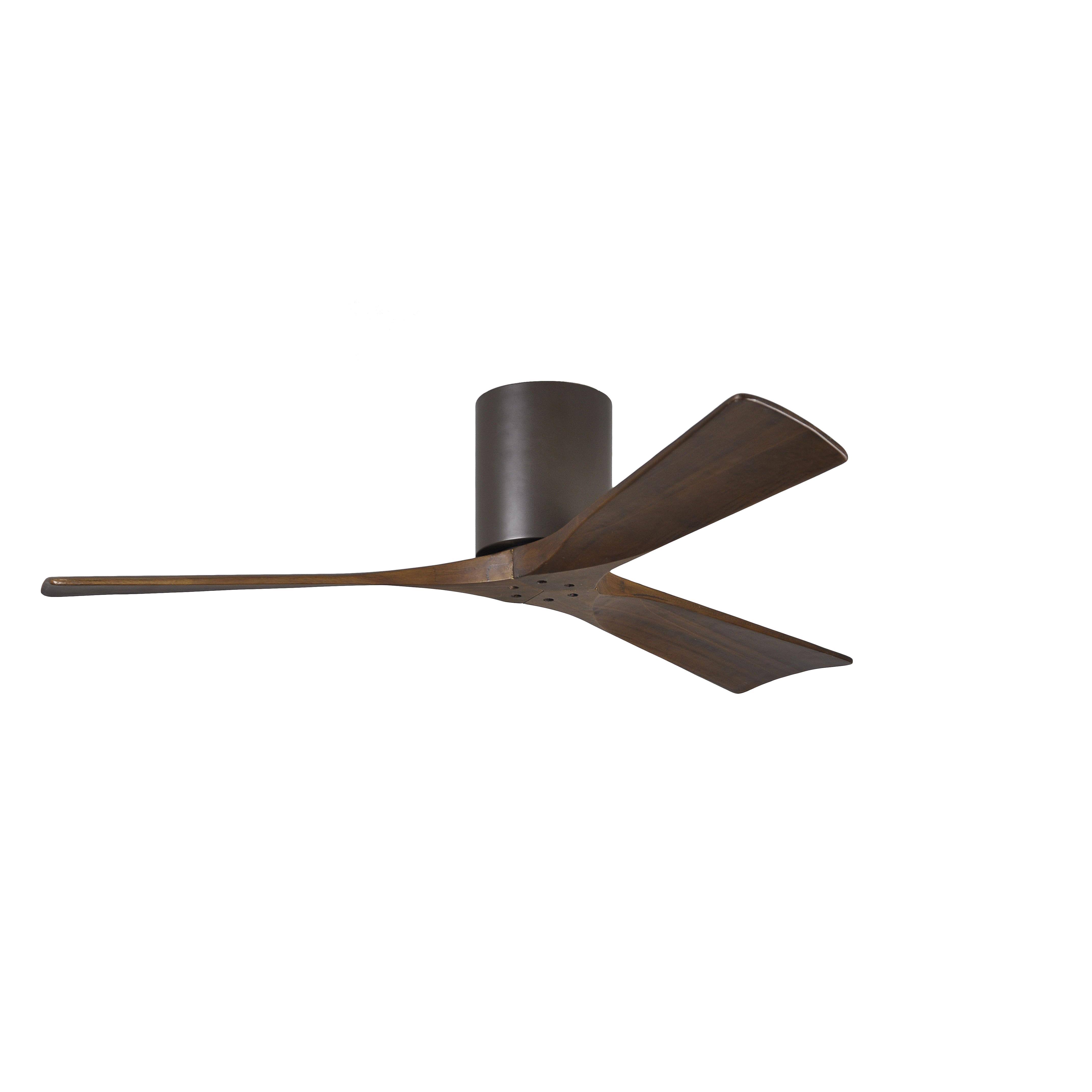 Matthews Fan Company IR3H Irene-3H 52-in 3-Blade Hugger Paddle Ceiling Fan, Textured Bronze