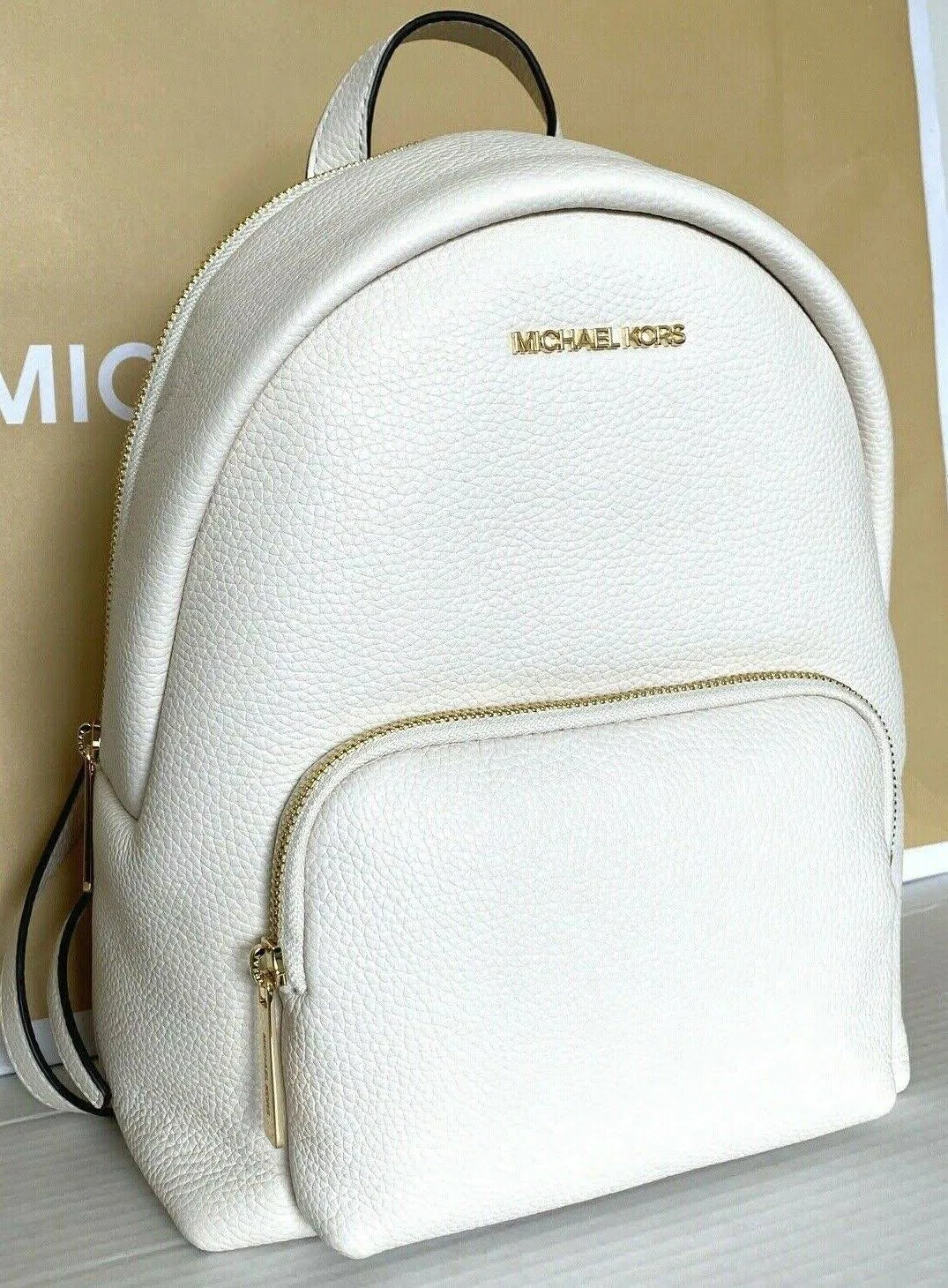 Michael Kors Erin 35F0GERB2L Medium Leather Backpack in LT Cream
