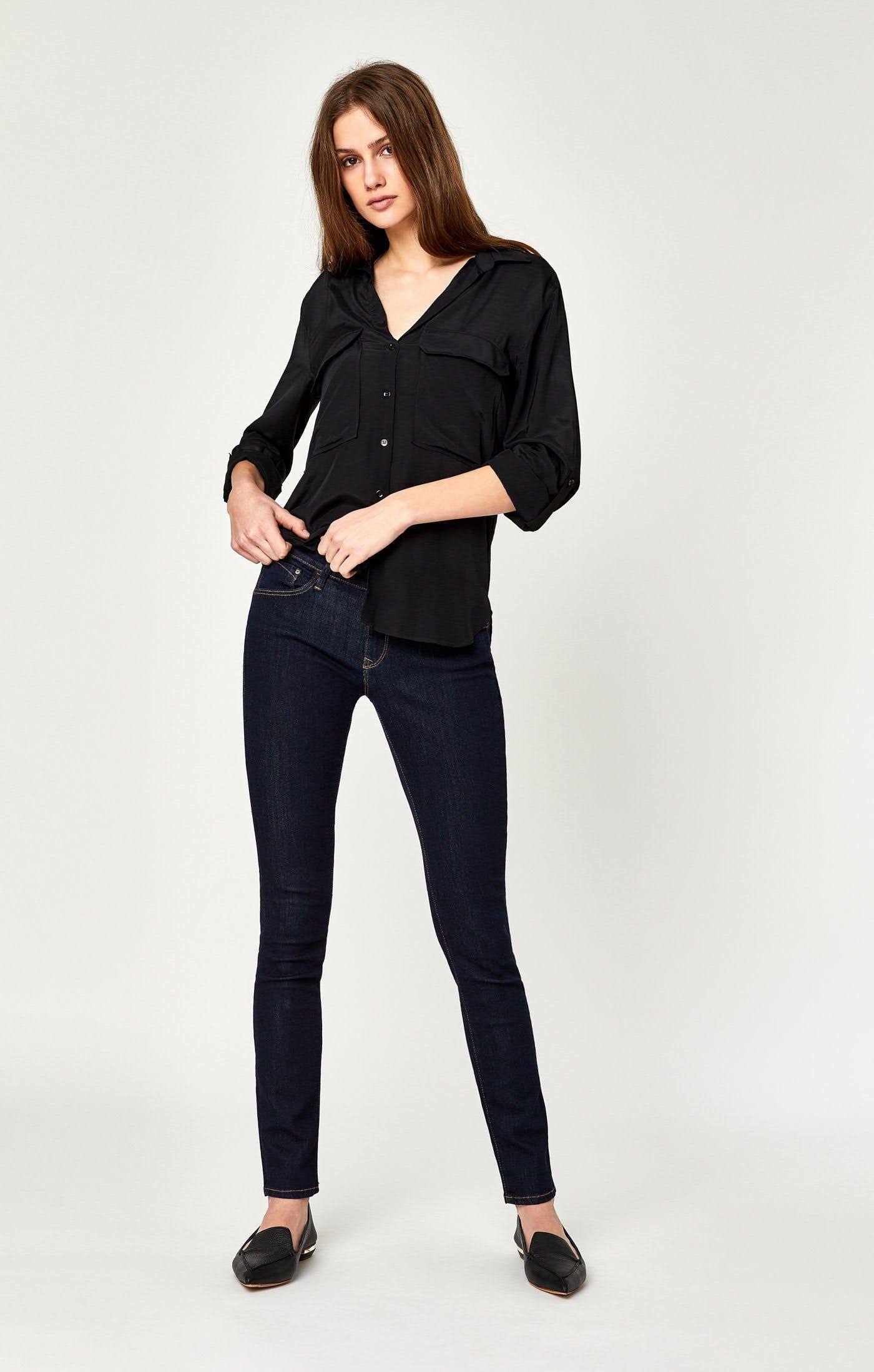 Mavi Alexa Mid-Rise Skinny in Rinse Supersoft Jeans - Black