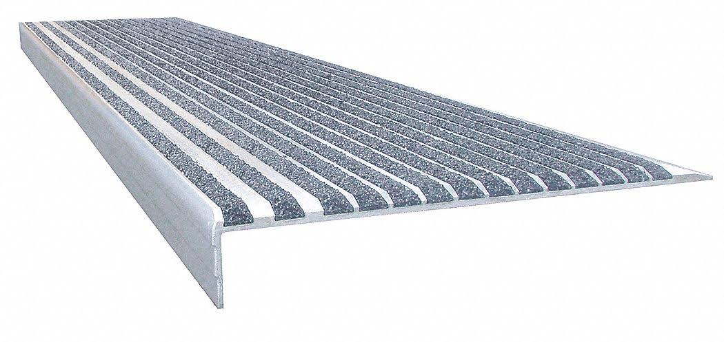Wooster Brush - 511CGY3 - Concrete Gray, Extruded Aluminum Stair Tread COVER, Installation Method: Fasteners, Beveled Edge Typ