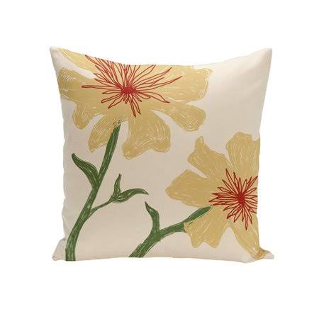 E by Design Floral Throw Pillow Size: 16x22 H x 16x22 W, Color: Emperor / Dragon