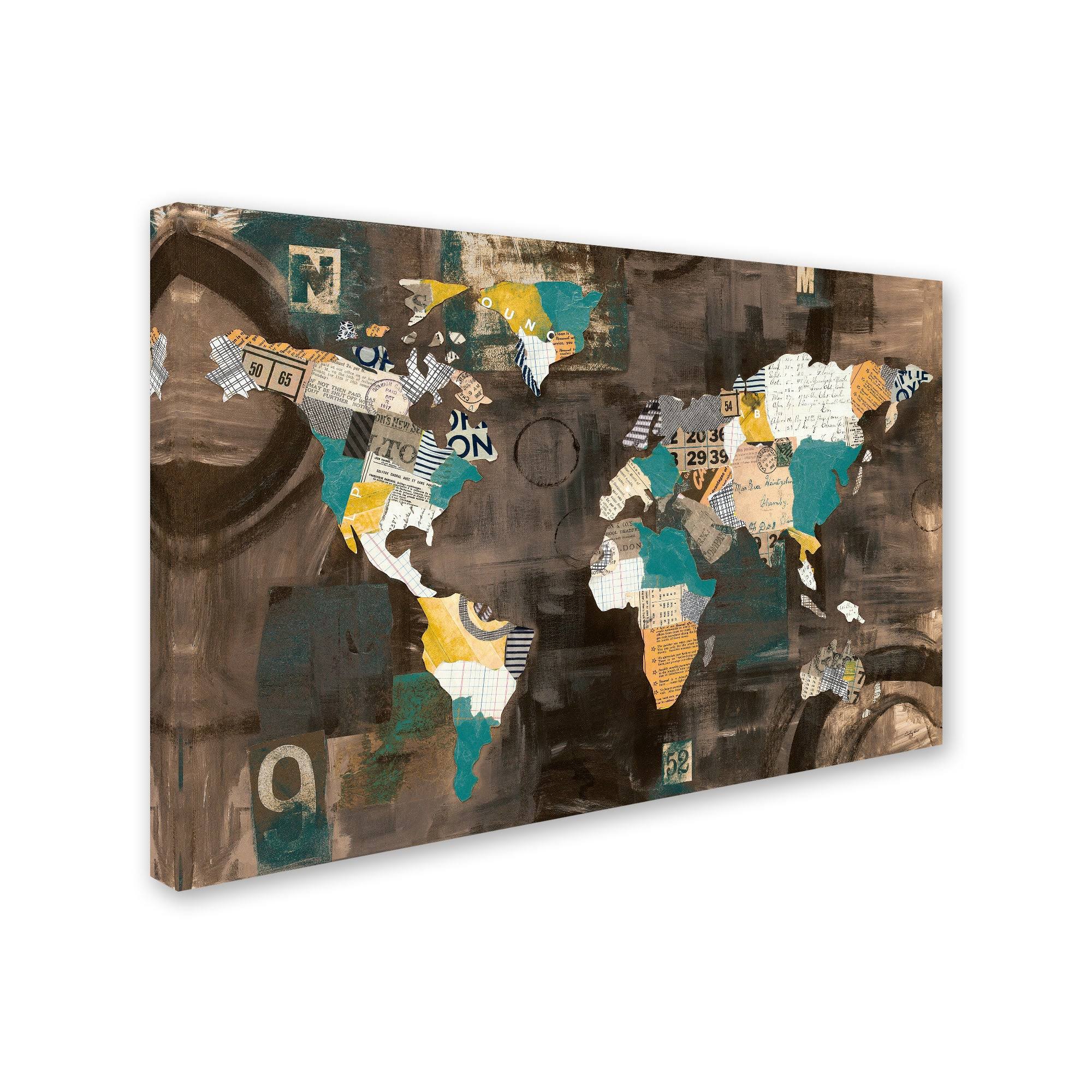 Trademark Art Courtney Prahl 'Golden World on Brown' Canvas Art