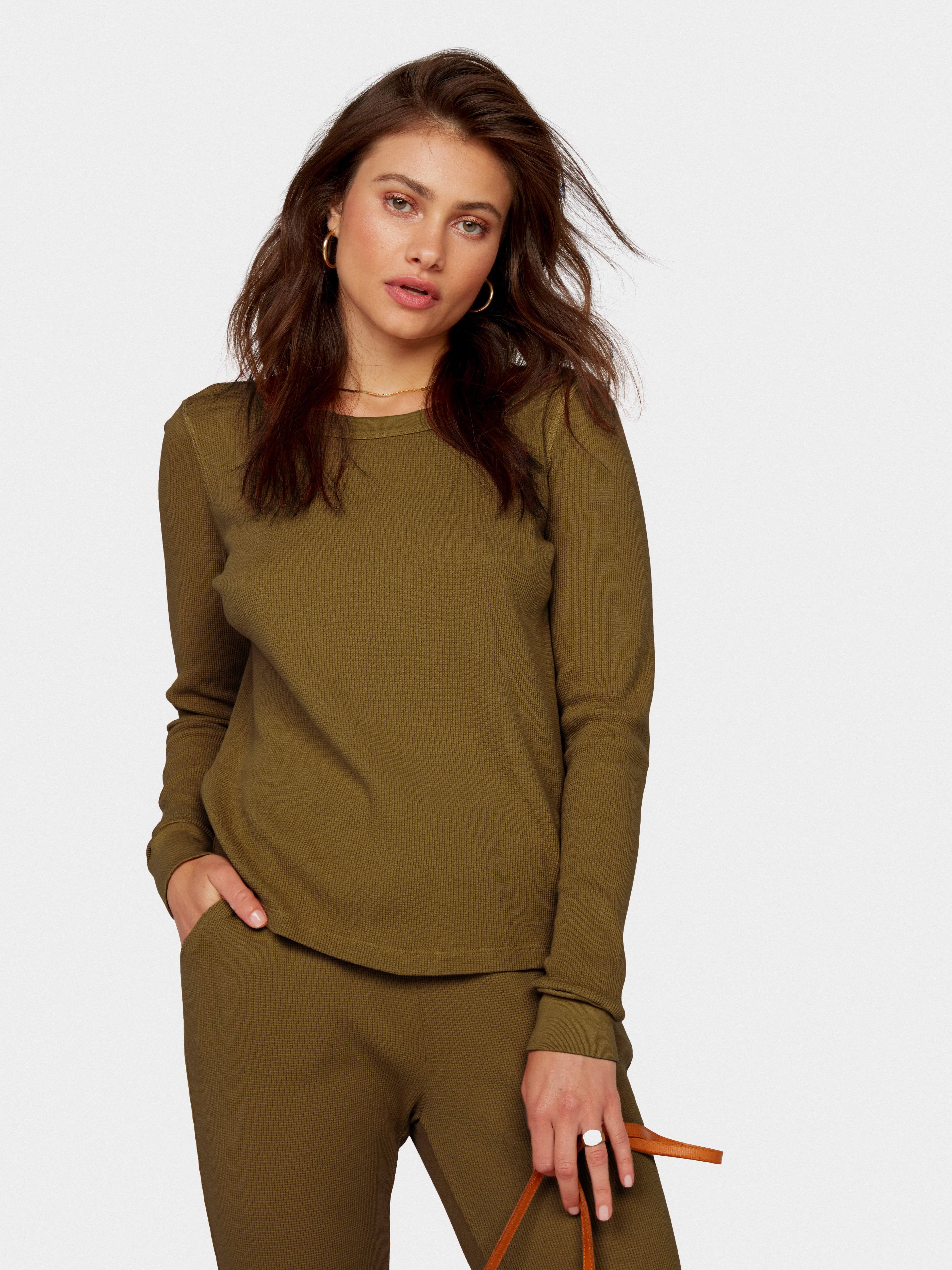 Organic Thermal Crew Neck Moss / Xs