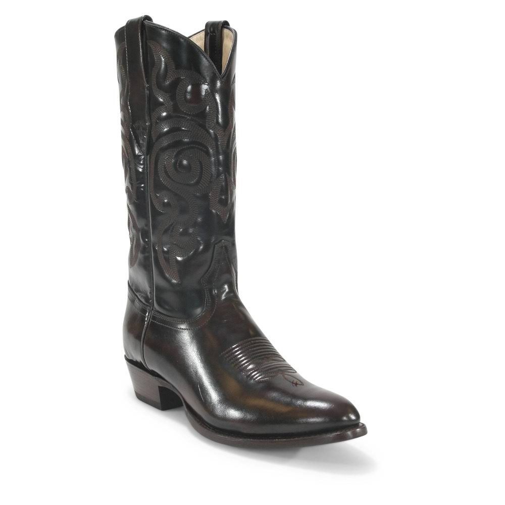 Los Altos Brown Round Toe Glossy Leather Boots (Size: 9.5) | by Arrowsmith Shoes