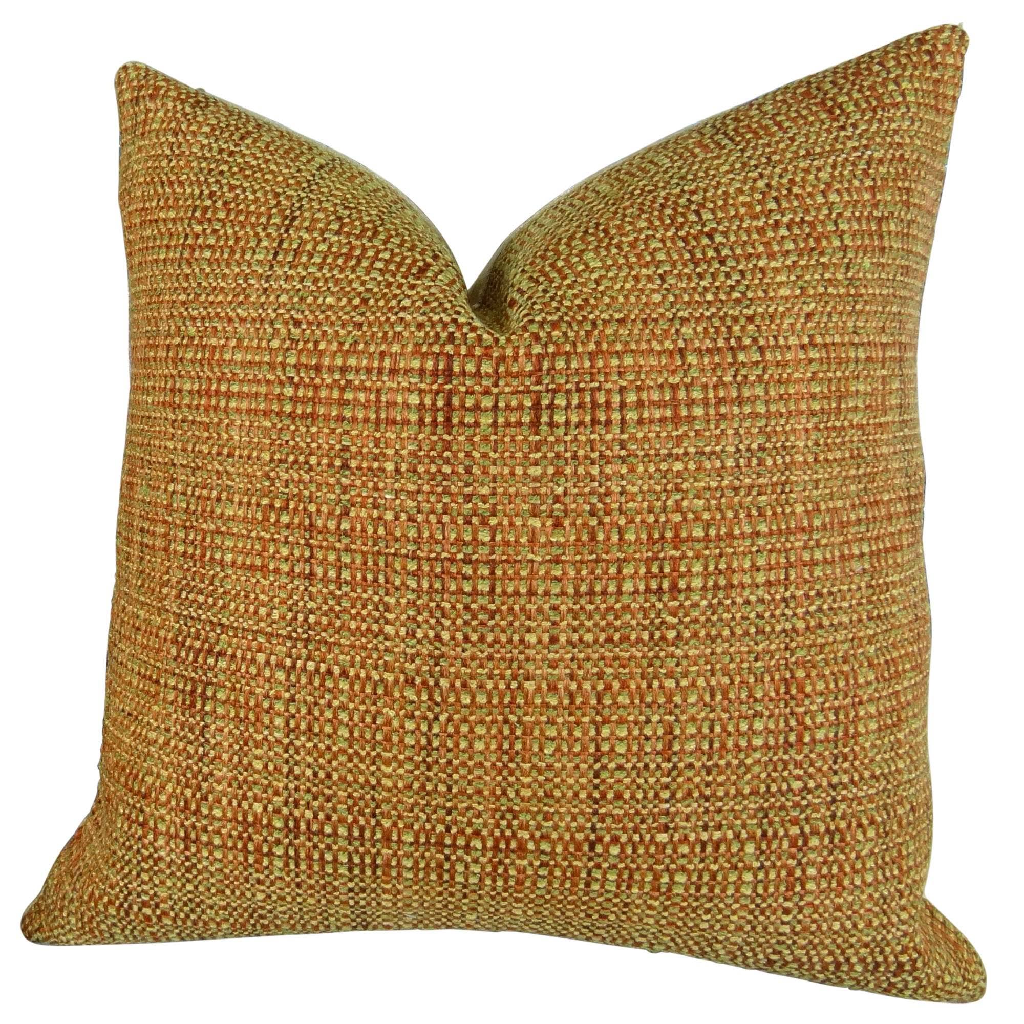 Plutus Kosoff Paprika Handmade Throw Pillow, Double Sided, Green