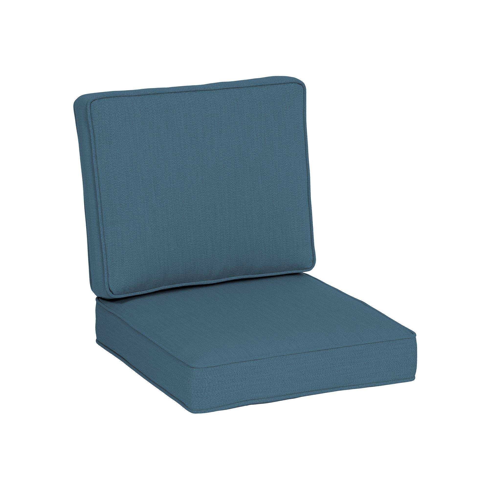 Arden Selections Oasis Firm Deep Seat Cushion Set, Blue, 24x24