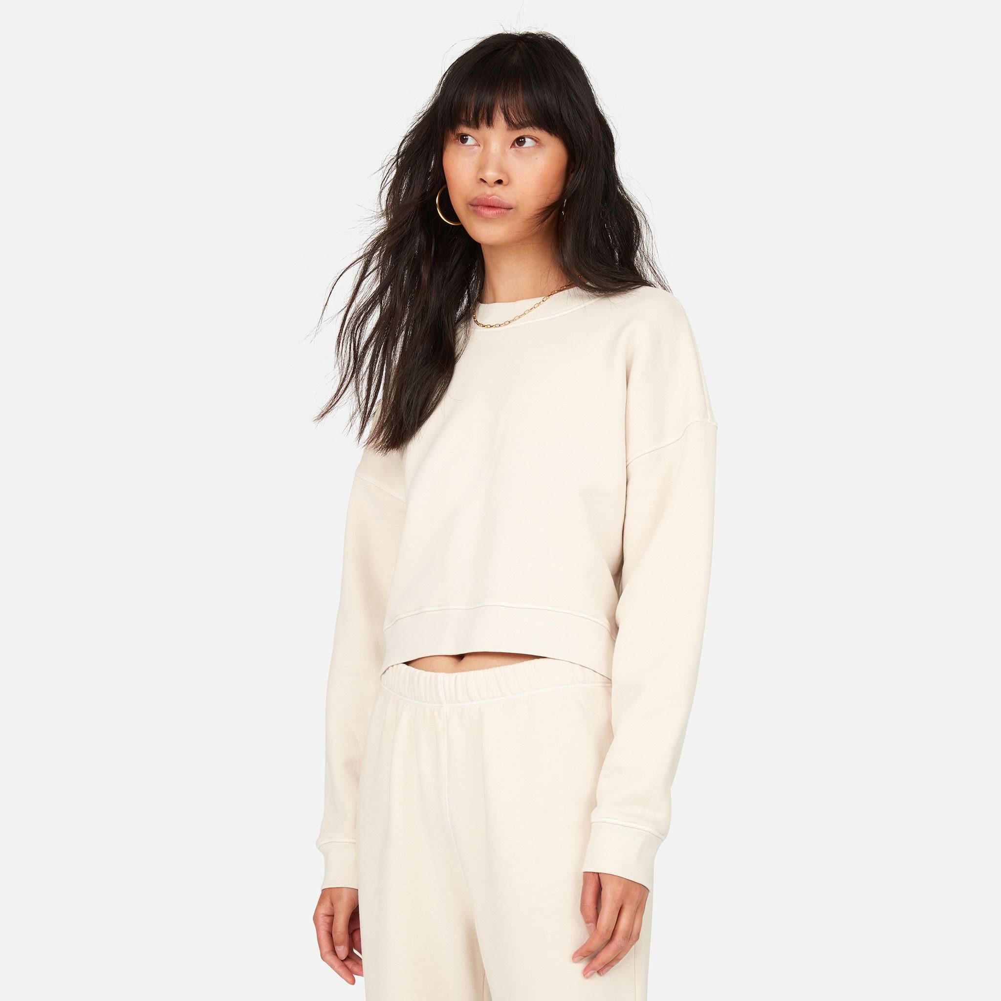 Fleece Crop Sweatshirt Bone / Xs