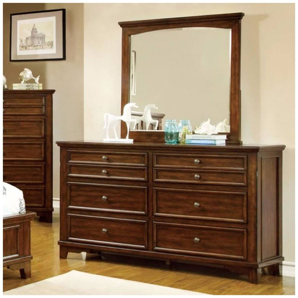 Pristine and Minimal Wooden Dresser in Transitional Style Brown Cherry