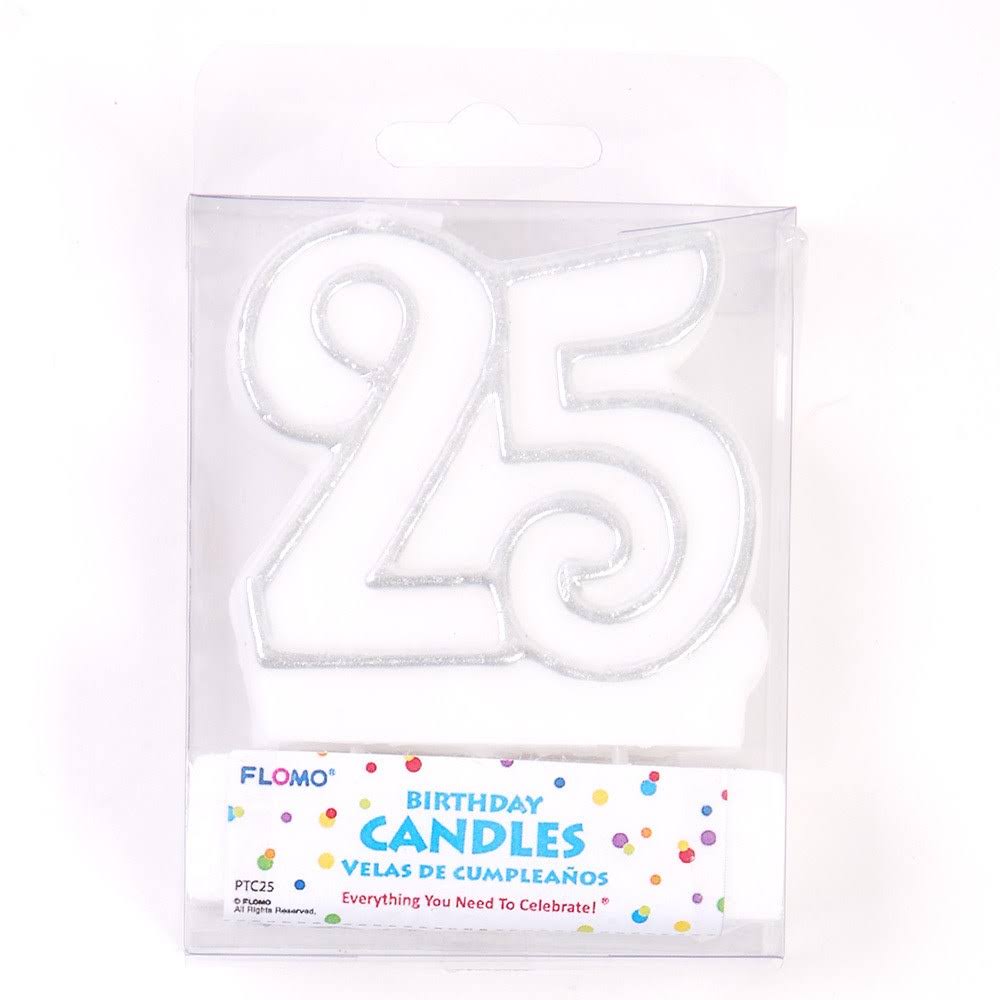 Ddi 2277033 Number 25x22 Silver Birthday or Anniversary Candle Case of 36