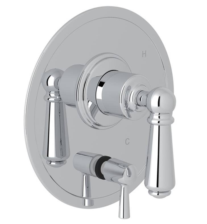 Rohl U.2010NL-EB Perrin u0026 Rowe Edwardian 1/2x22 Pressure Balance Trim with Diverter with Lever Handles - English Bronze