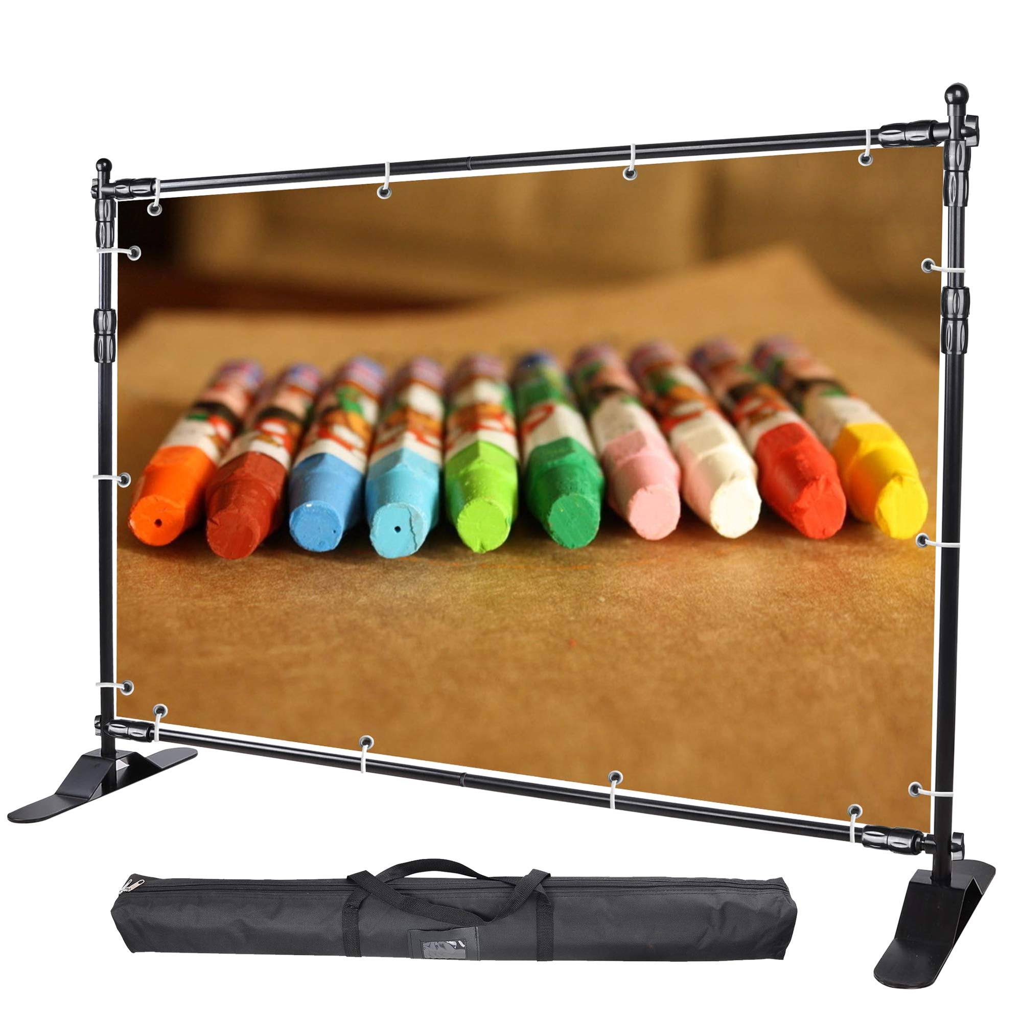 WinSpin 8& Step and Repeat Display Backdrop Banner Stand Adjustable Telescopic Trade Show Wall Exhibitor