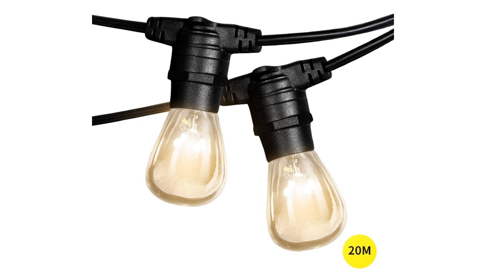 EMITTO 20m Festoon String Lights Kits Christmas Wedding Party Waterproof Indoor/Outdoor