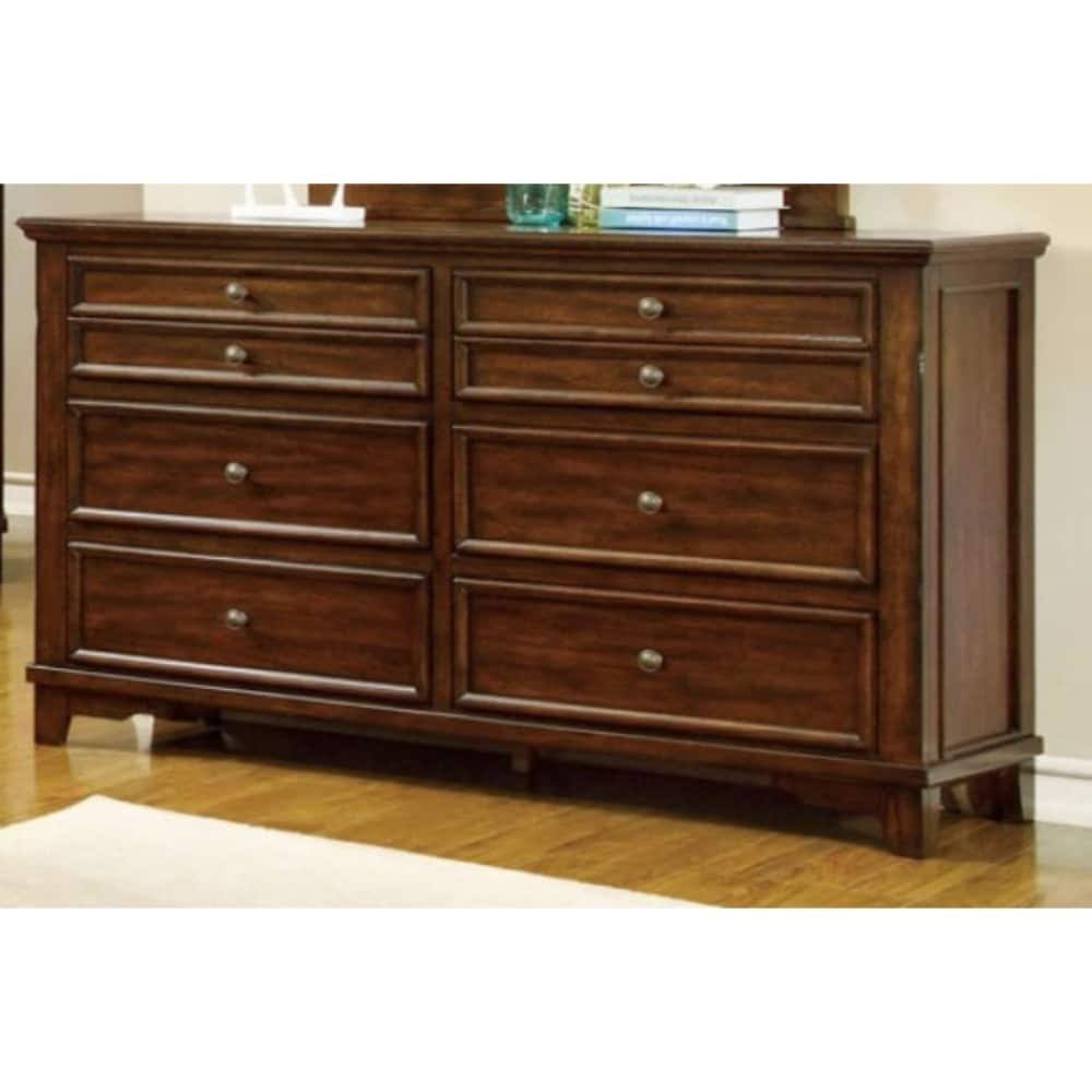 Pristine and Minimal Wooden Dresser in Transitional Style Brown Cherry