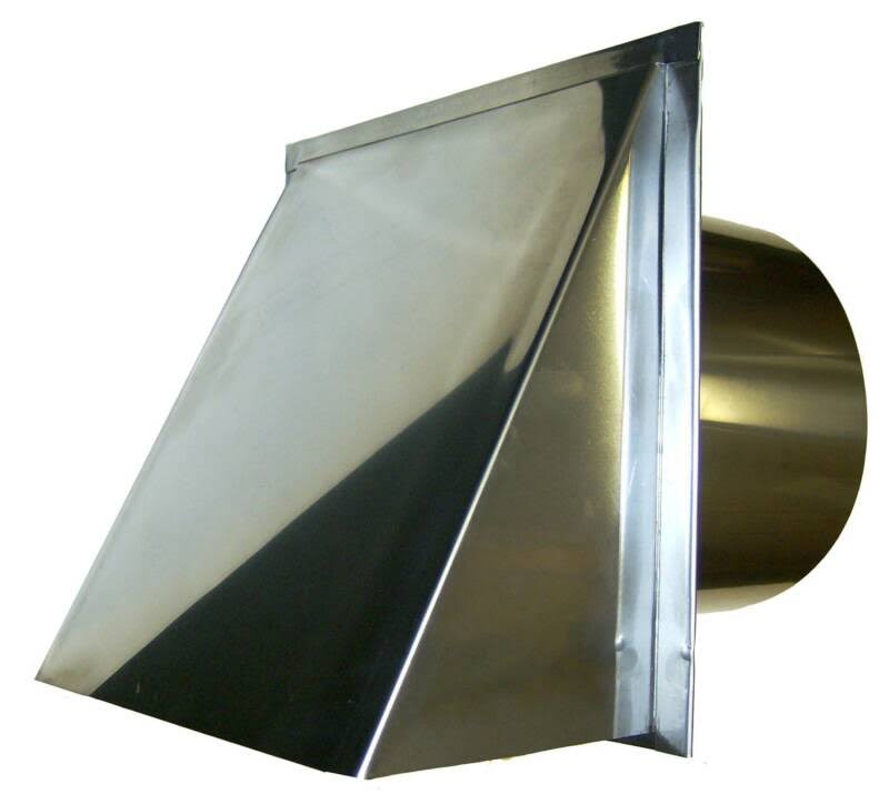 Stainless Steel Wall Vent Cap with Screen and No Damper - 3 inch Round