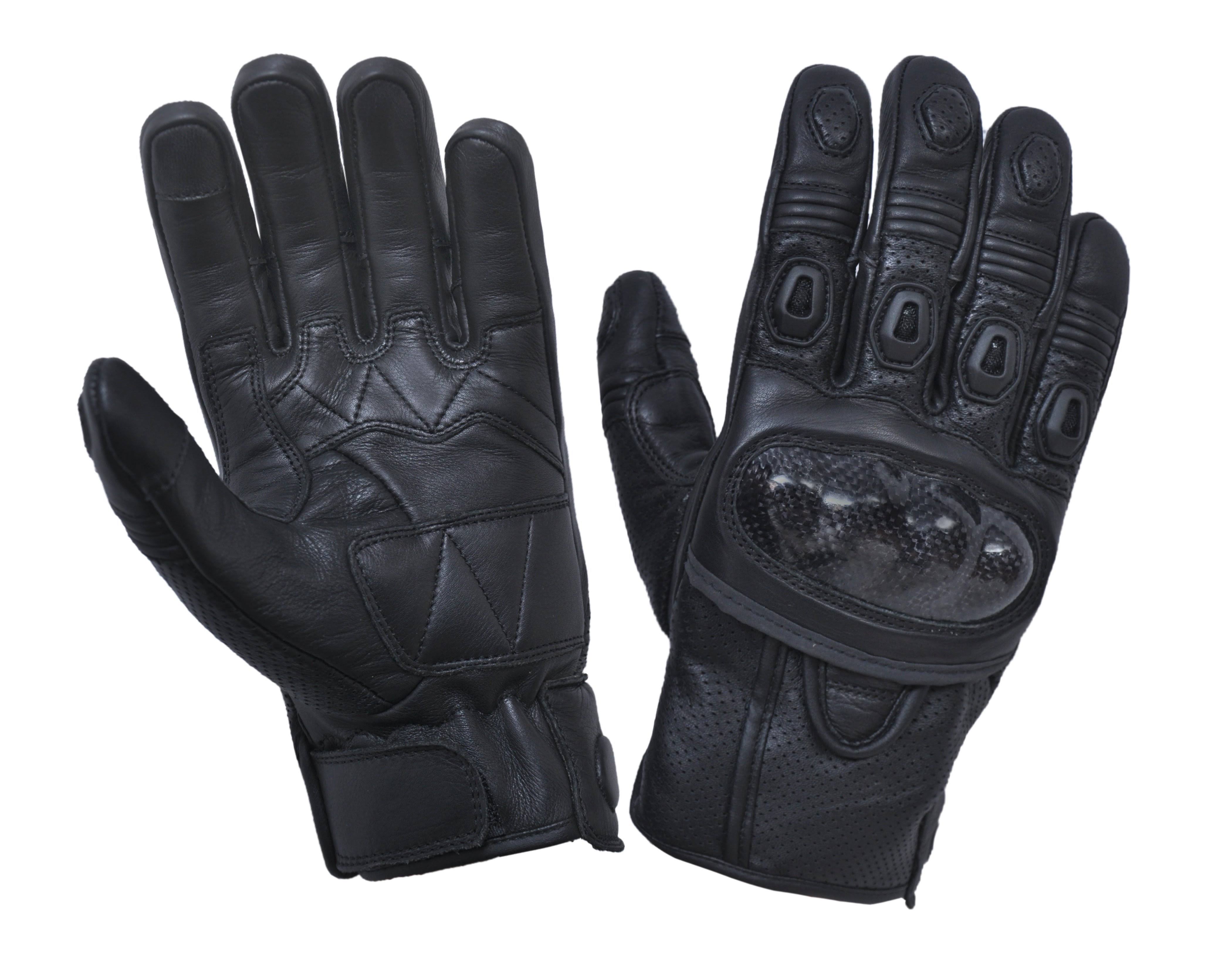 Leather Gloves with Kevlar Black / S