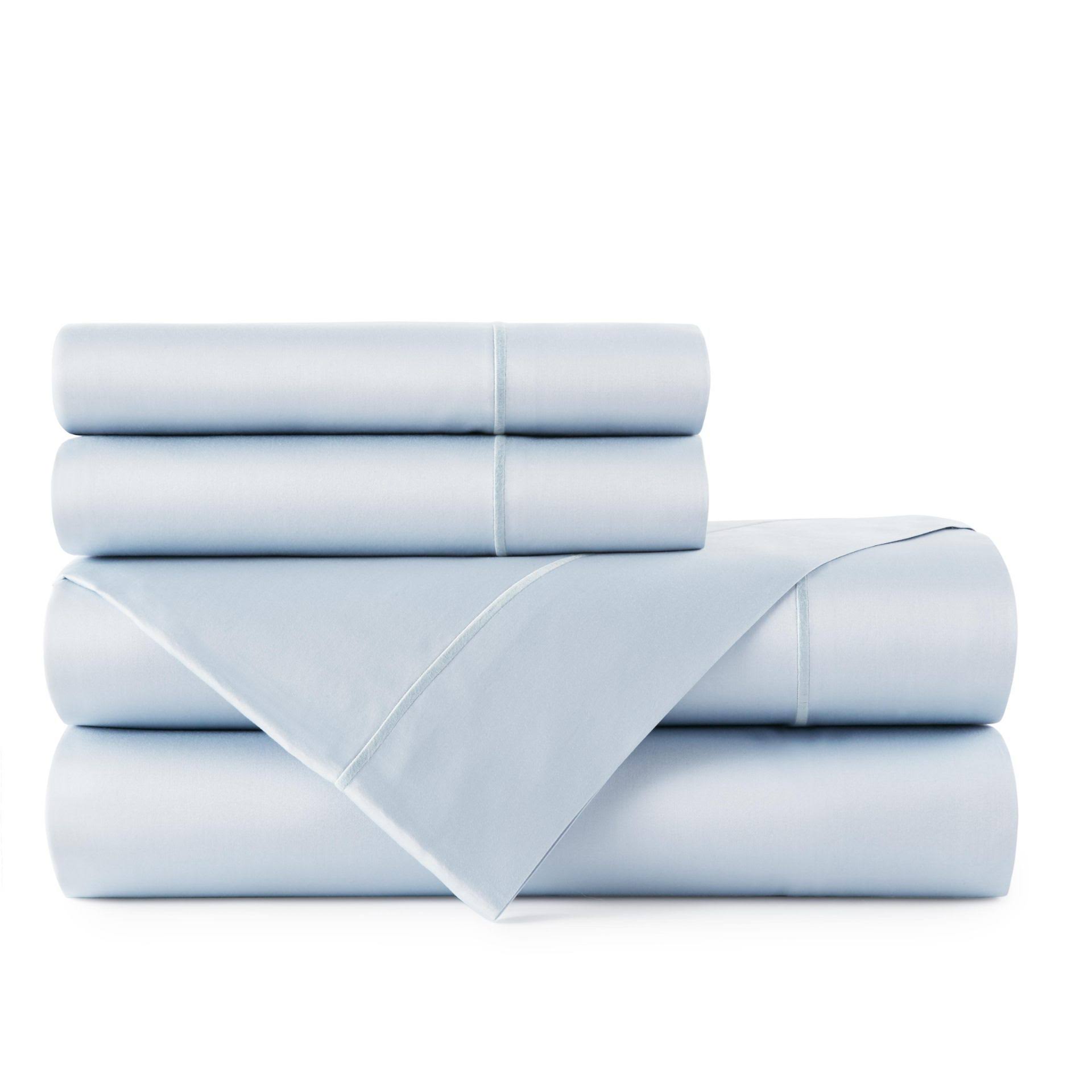 Peacock Alley Barely Blue Soprano Sateen Sheet Set -Twin