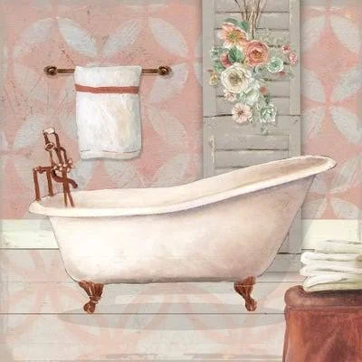 Carol Robinson Paintings Canvas Art Prints - Blushing Bath I
