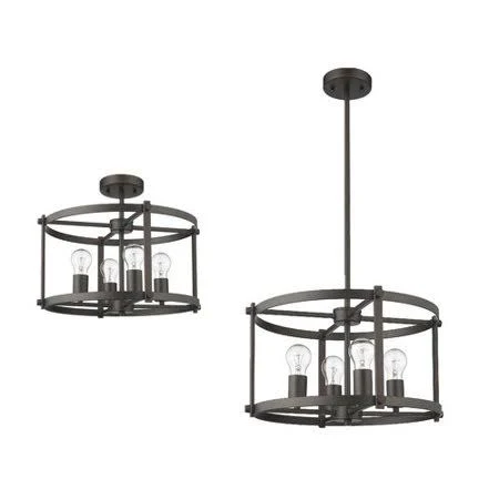 Dunnstown Farmhouse 4-Light Drum Chandelier Gracie Oaks