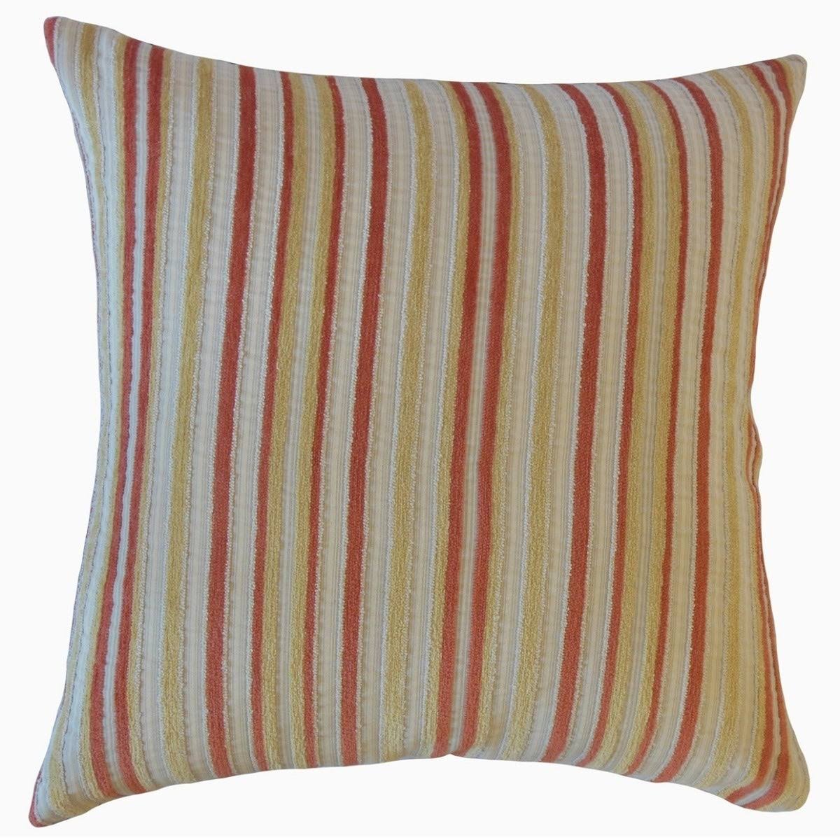 The Pillow Collection Gauthier Striped Decorative Throw Pillow Yellow Euro Square