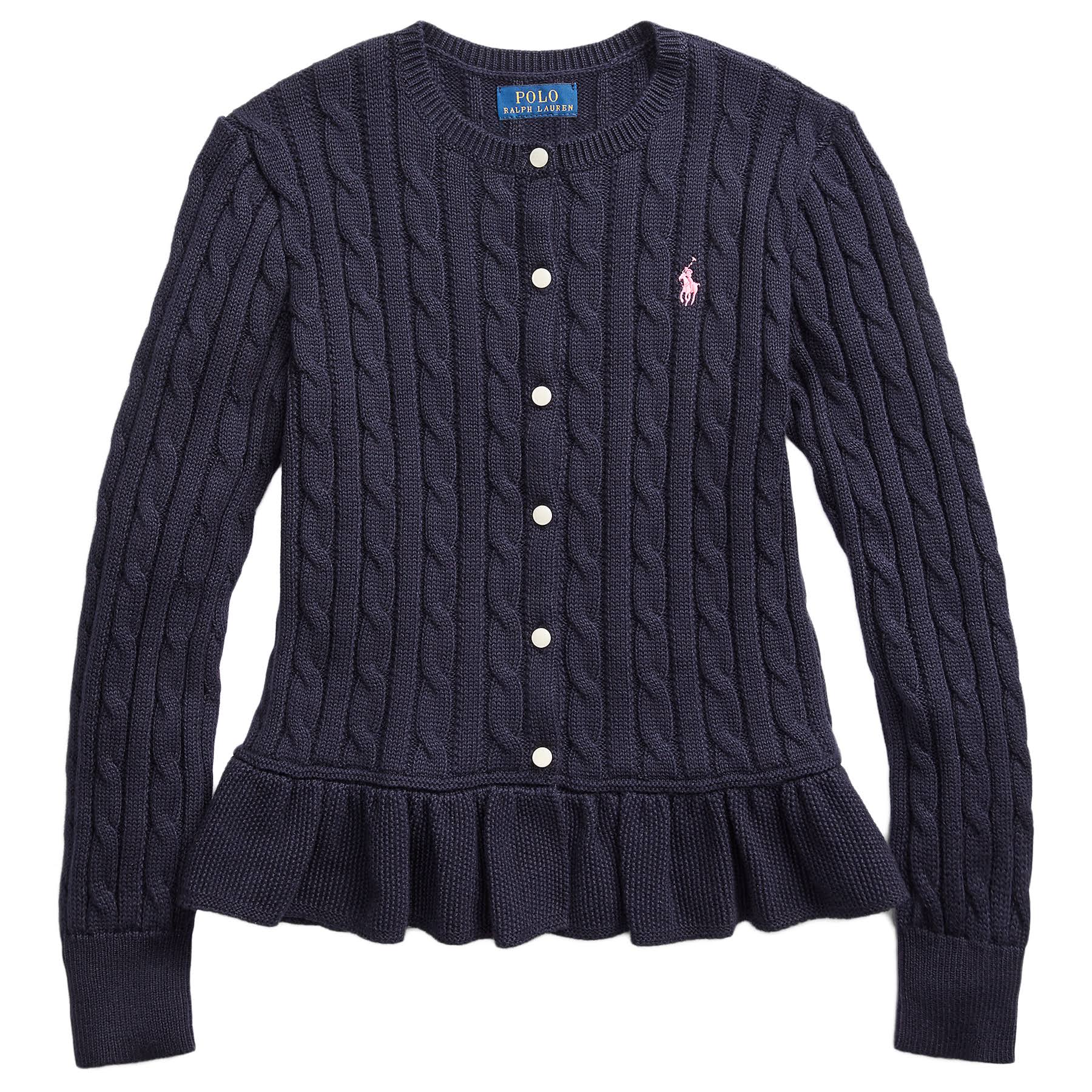 Ralph Lauren Cable-Knit Cardigan, Navy, L