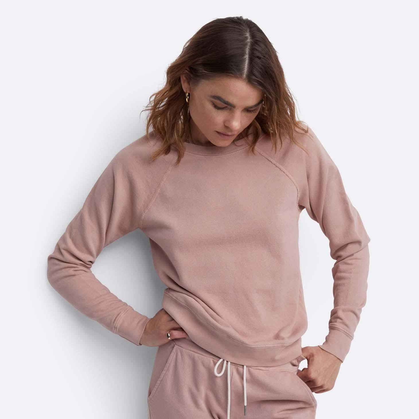 Organic Terry Raglan Sweatshirt Rose / XL