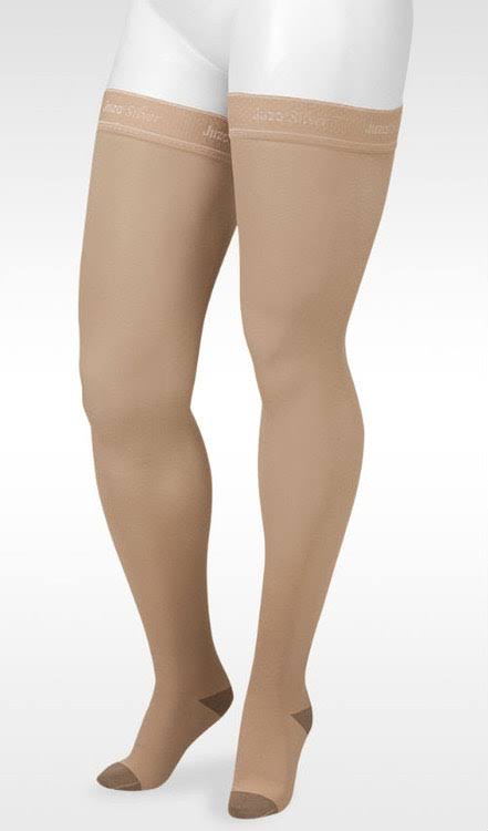 Juzo Soft Silver 20-30 mmHg Thigh High w/ Silicone Top Band / Beige, V / Short