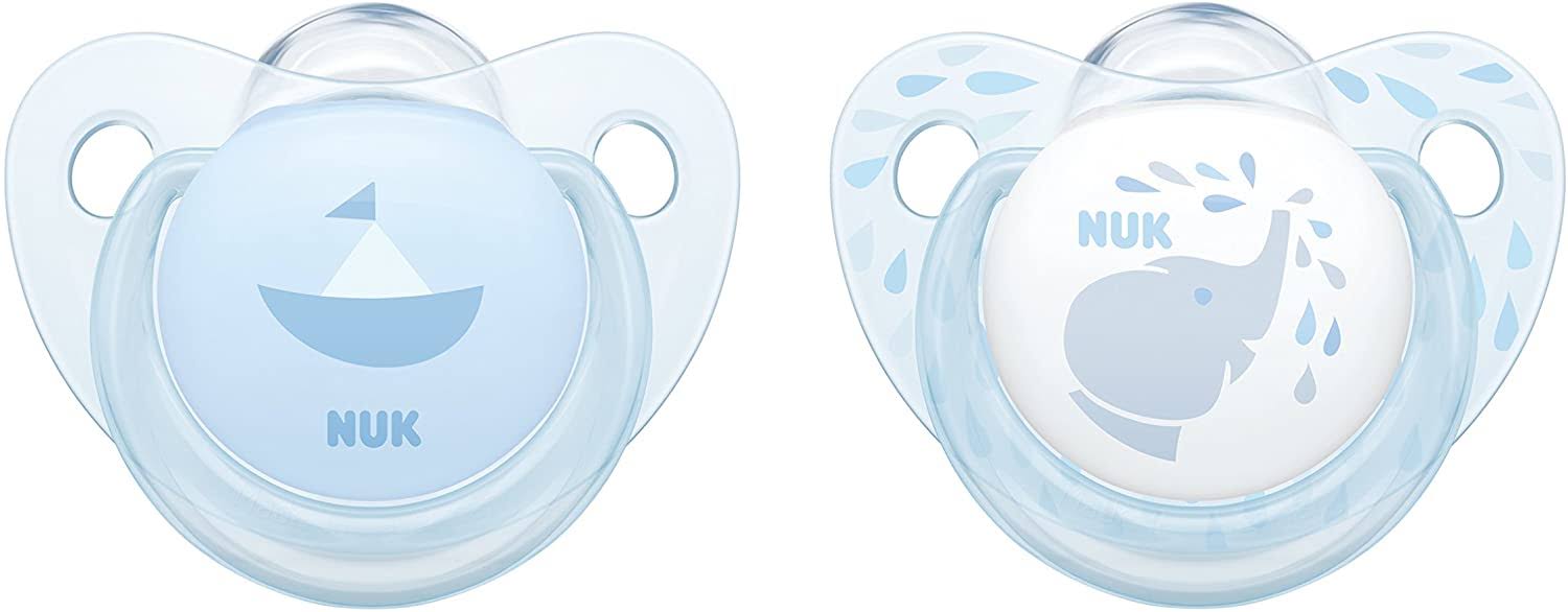 Nuk Baby Rose and Blue Trendline Orthodontic Silicone, Dummy Ball, Original, Set of 2