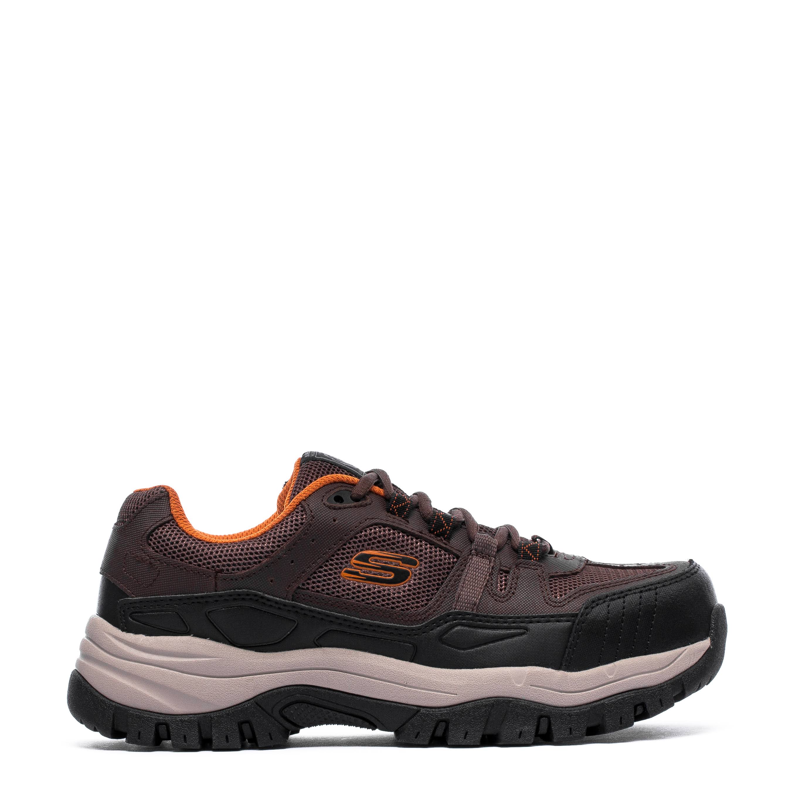 Skechers Men's Work Kerkade Steel Toe Shoe, Brown/Orange