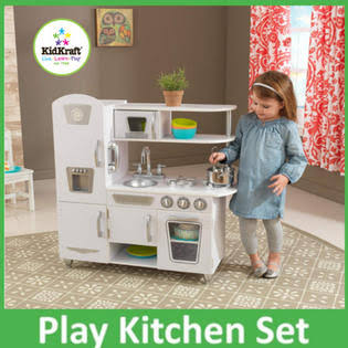 Kidkraft Kitchen Play Includes Refrigerator Sink Microwave Oven Stovetop u0026 Cordless Phone, Ice