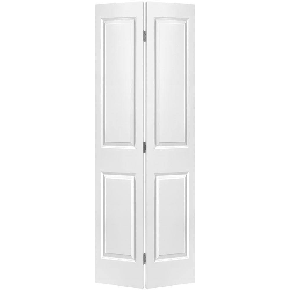 Masonite 24 in. x 80 in. 2-Panel Square Top Primed White Hollow-Core Composite Bi-Fold Interior Door