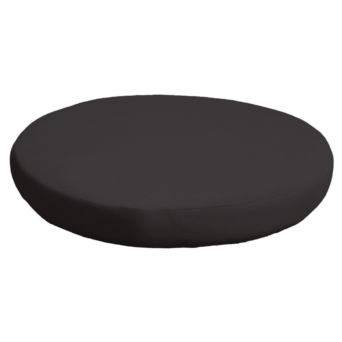 TK Classics Cover for Round Ottoman Cushions 6 Inches Thick - Black