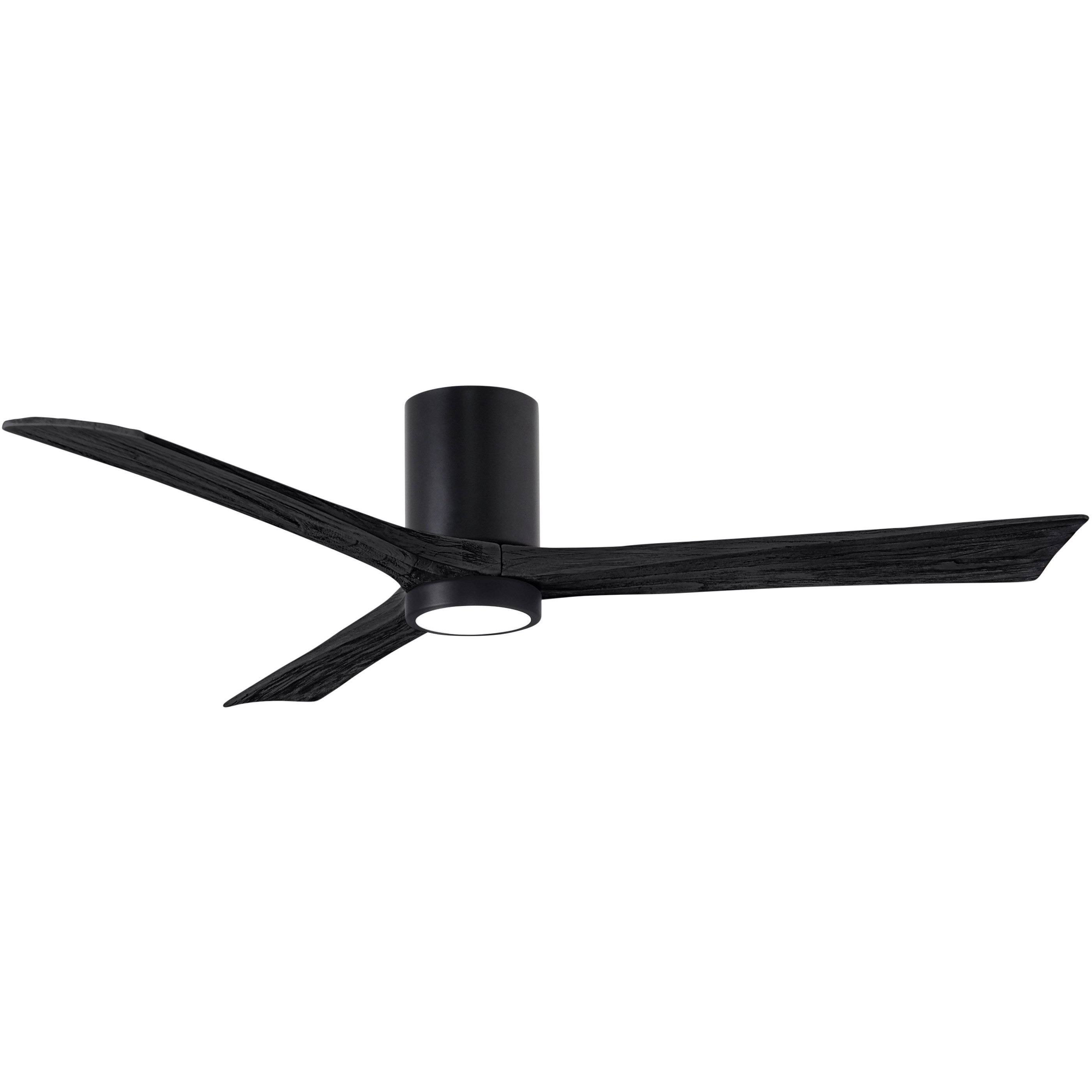 Irene Hugger Ceiling Fan with Light by Matthews Fan Company, Matte Black, IR3HLK-BK-BK-60