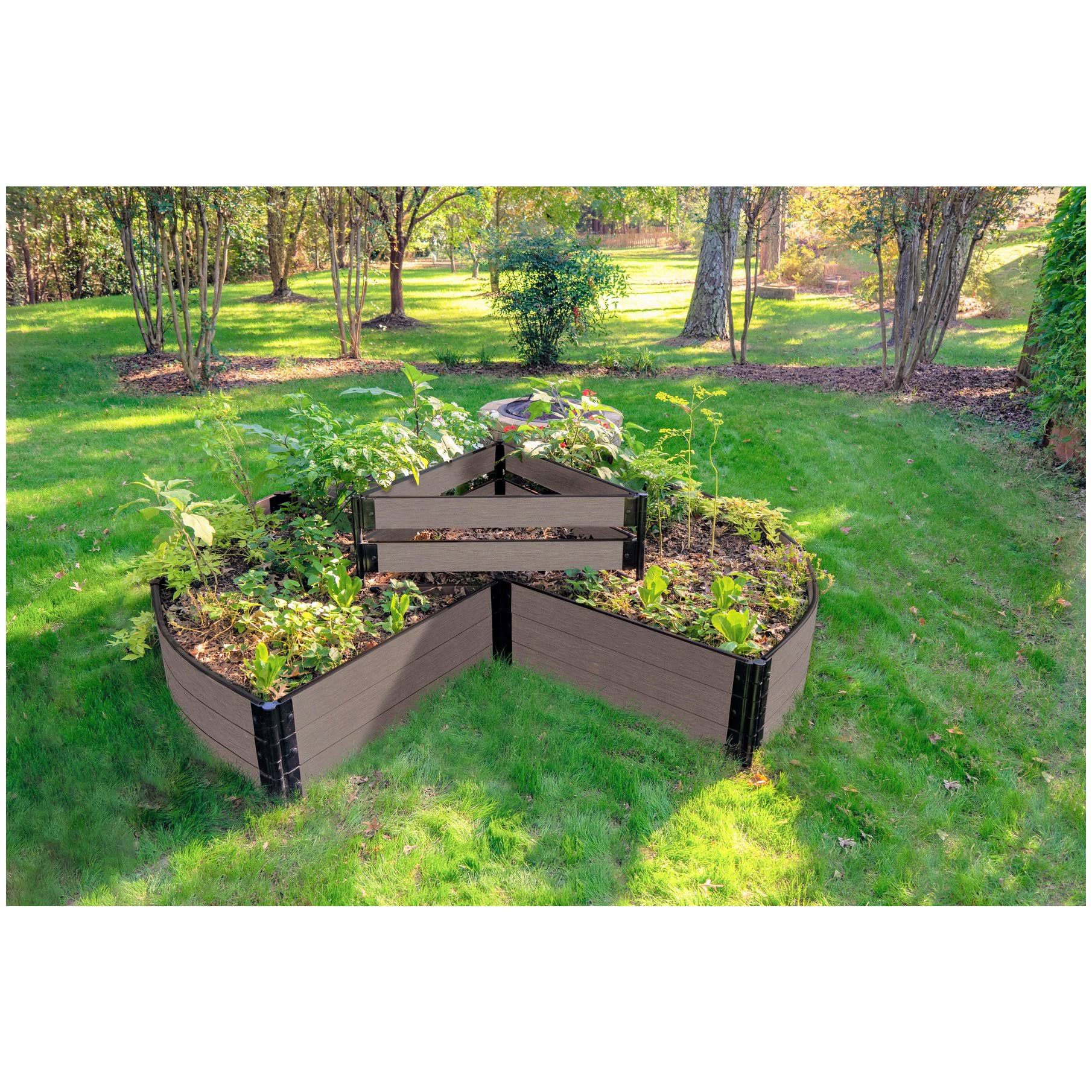 Frame It All Tool-Free Weathered Wood 9 x 9 x 16.5 Circle Keyhole Garden 1 Profile