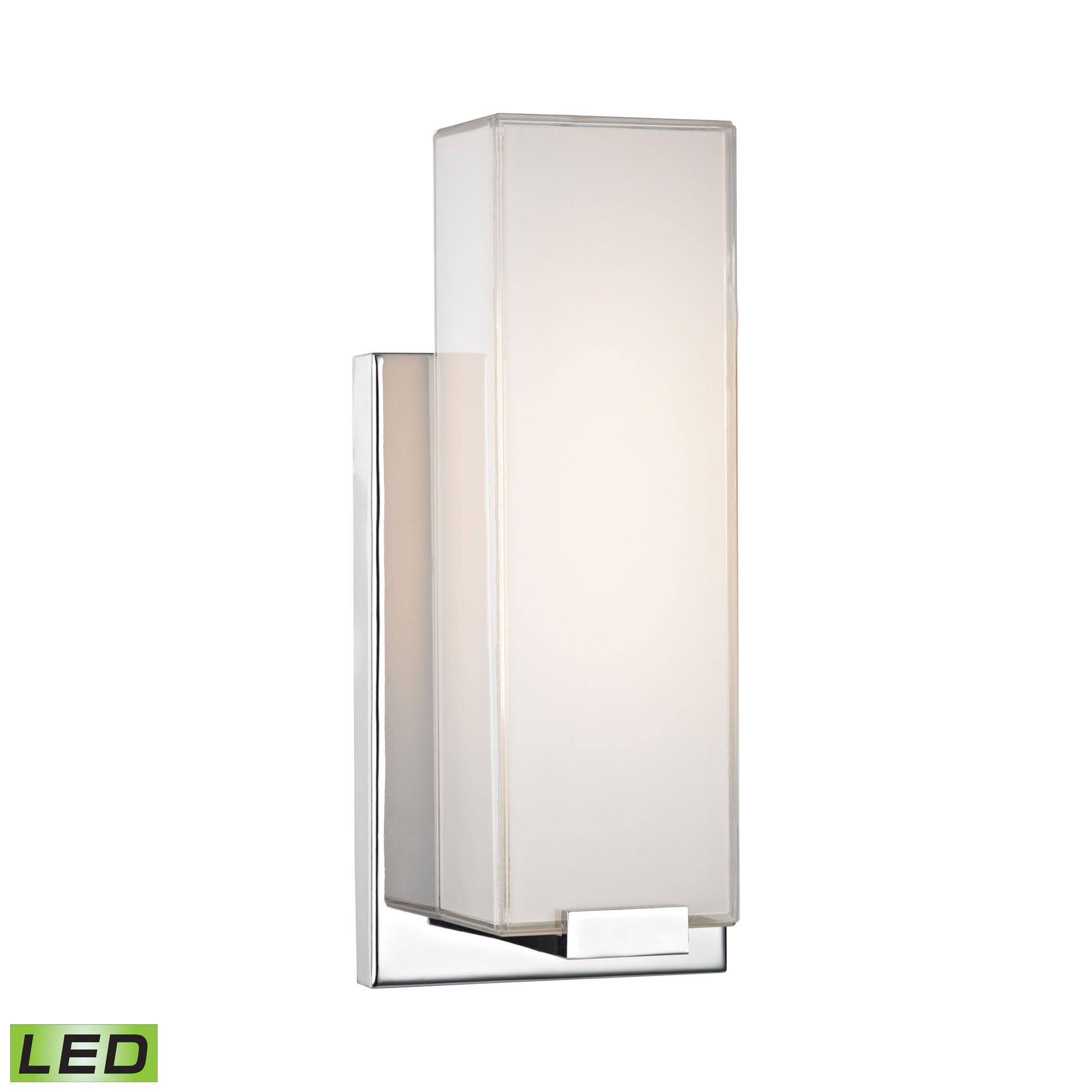 Elk WSL1601-PW-15 Midtown 1 Light Wall Sconce in Chrome and Paint White Glass