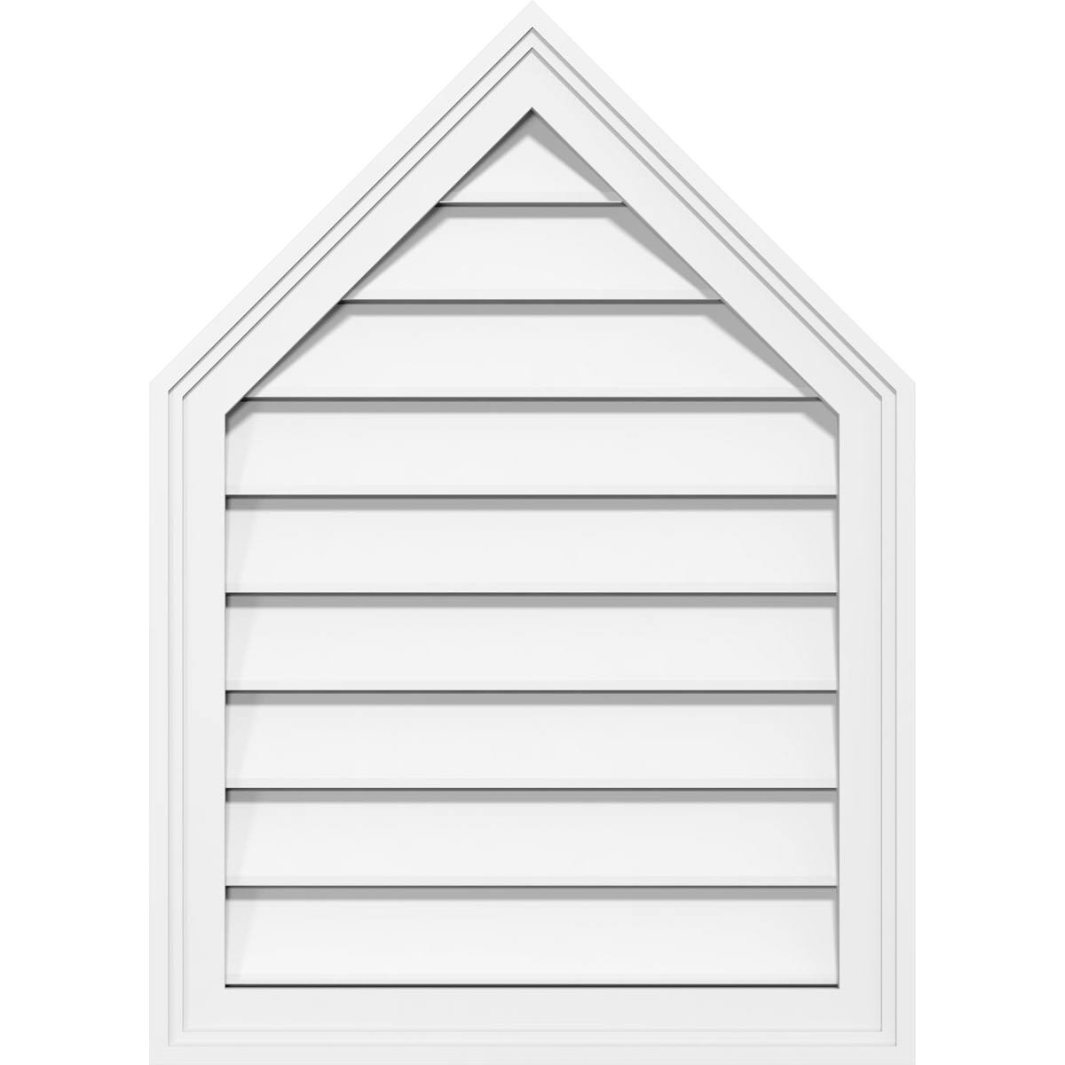Ekena Millwork GVPPE20X2402SF-14 20x22W x 24x22H Peaked Top Surface Mount PVC Gable Vent 14/12 Pitch: Functional, w/ 2x22W x 1-1