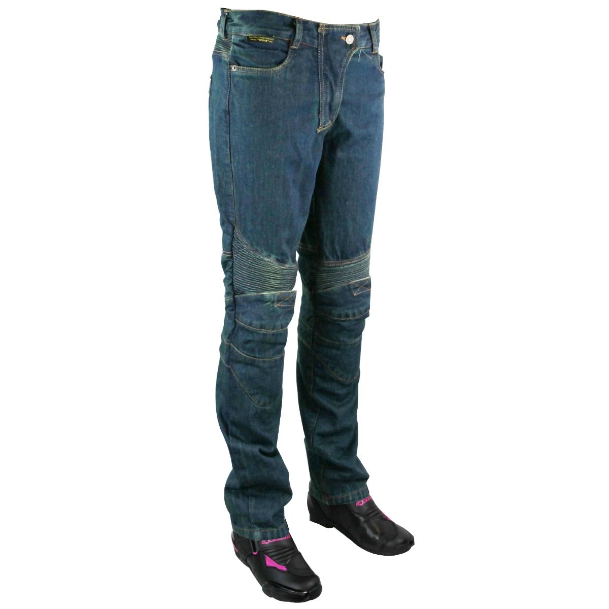 Womens Denim Motorcycle Pants with CE Armor and Kevlar