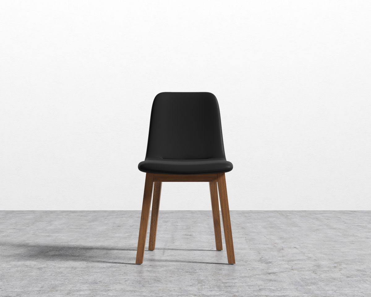Leather Dining Chair - Aubrey Side Chair - Monaco Black - Black - Nat