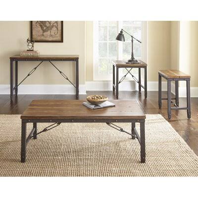 Caesar 4 Piece Coffee Table Set Industrial Lodge Home