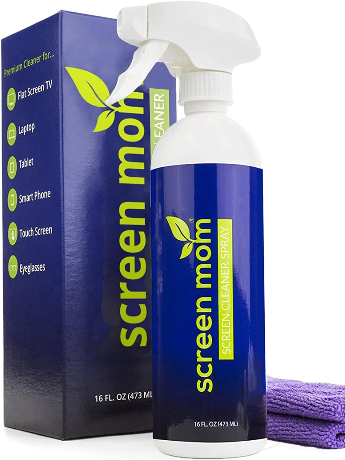 Screen Cleaner Kit - Best for LED & LCD TV, Computer Monitor, Laptop, and iPad Screens – Contains Over 1,572 Sprays in Each Large 16 Ounce Bottle – Includes Premium Microfiber Cloth